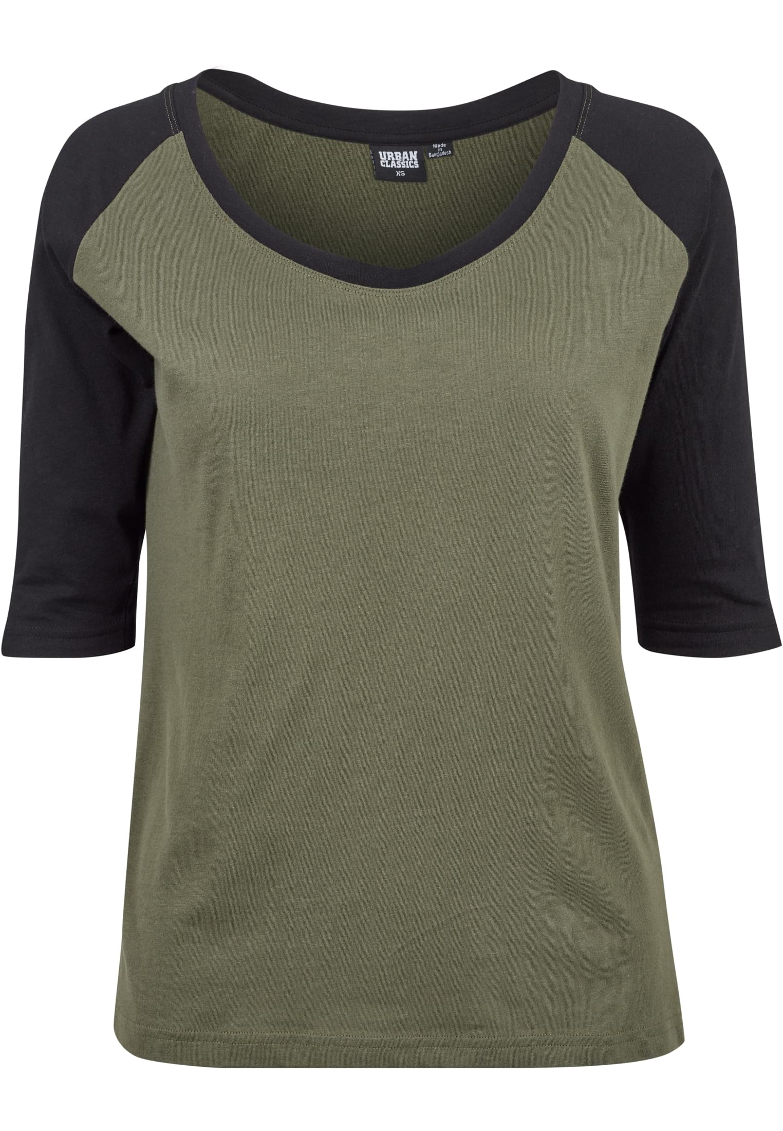 Ladies 3/4 Contrast Raglan Tee olive/black 3XL - variant image 5