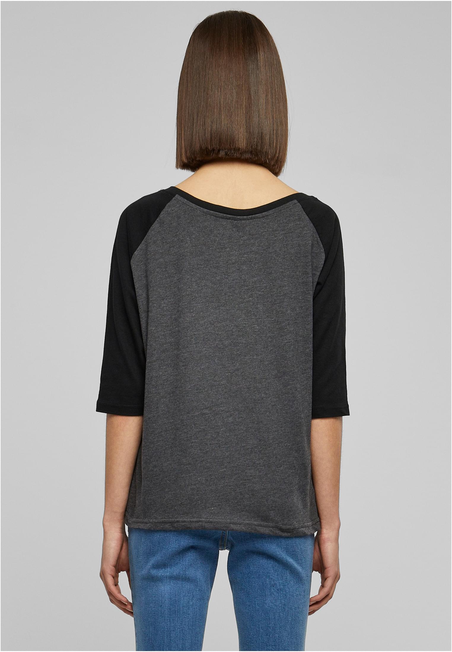 Frauen 3/4 Kontrast Raglan T-Shirt grau/schwarz 3XL
 - variant image 2