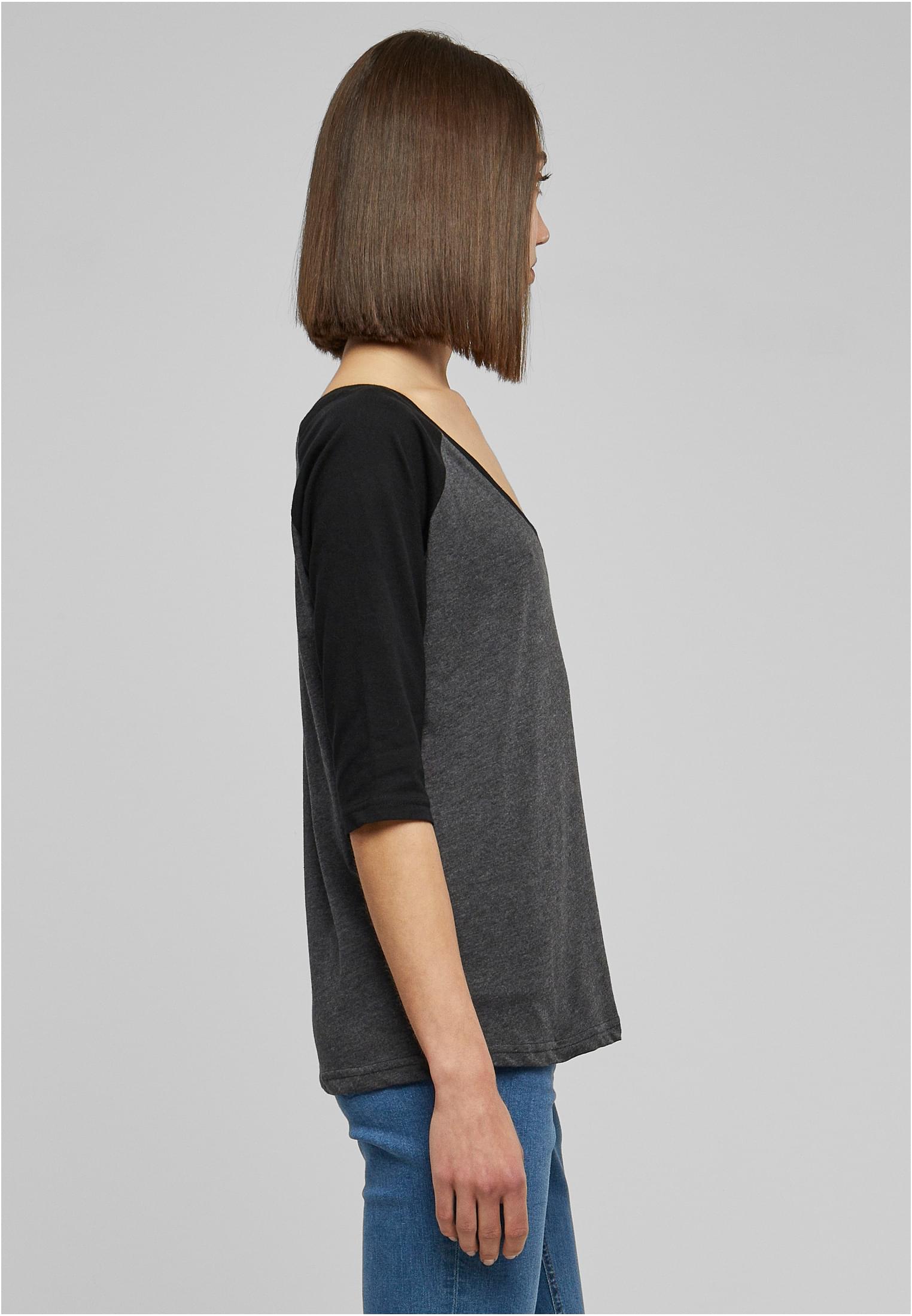 Frauen 3/4 Kontrast Raglan T-Shirt grau/schwarz 3XL
 - variant image 3