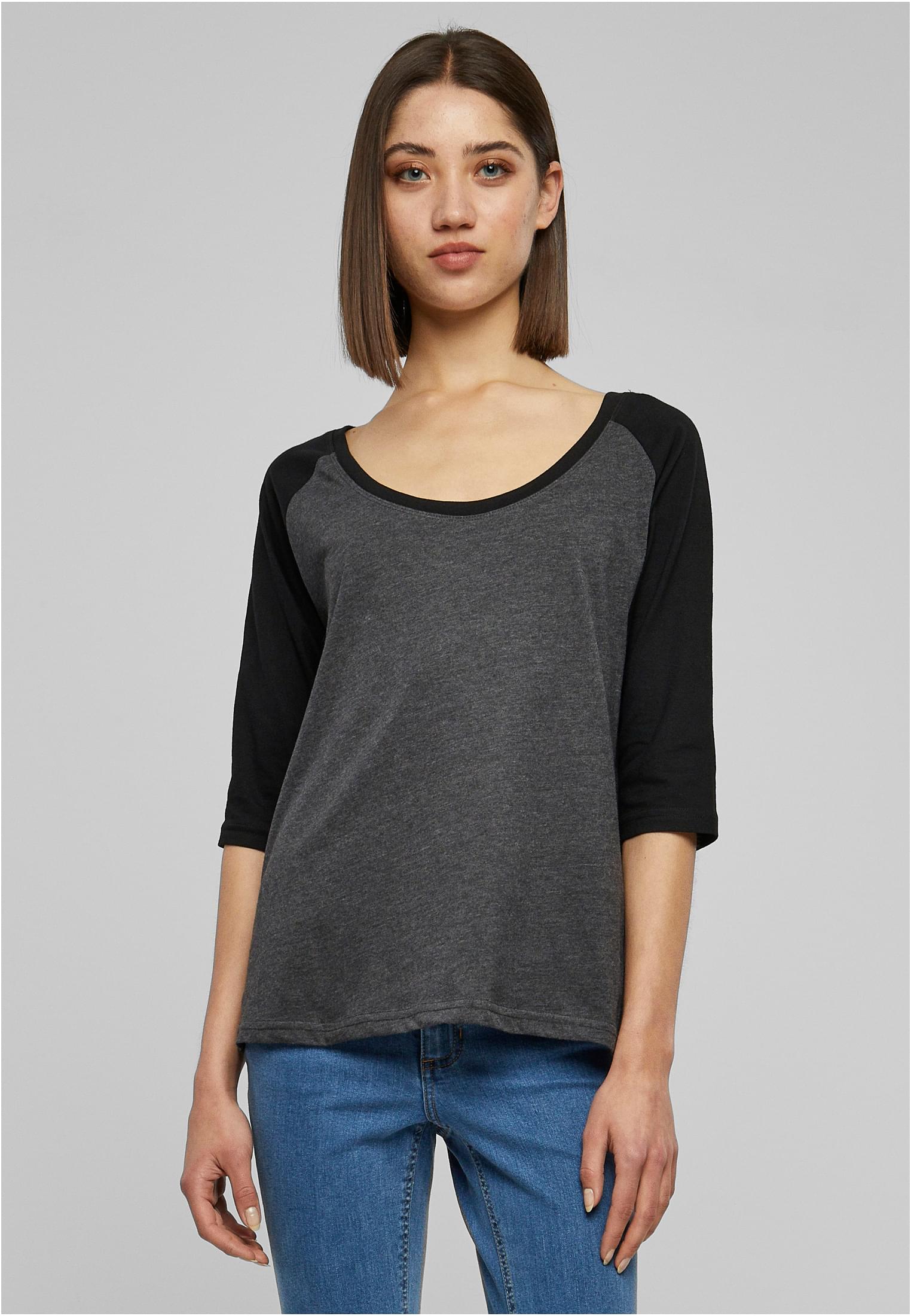 Ladies 3/4 Contrast Raglan Tee charcoal/black 3XL - alternate variant 6