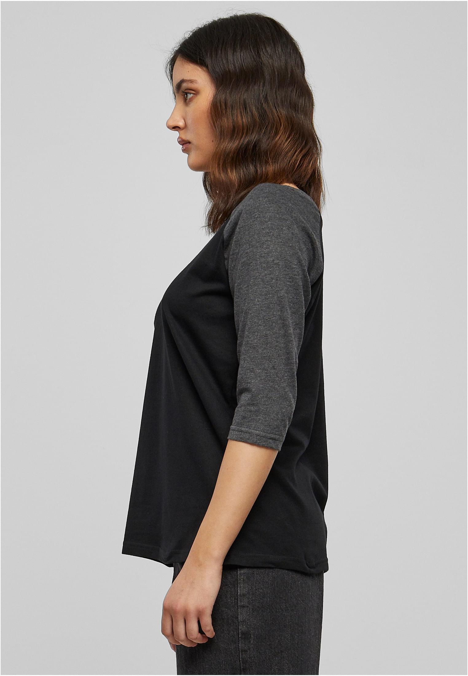 Frauen 3/4 Kontrast Raglan T-Shirt schwarz/anthrazit 3XL
 - variant image 1