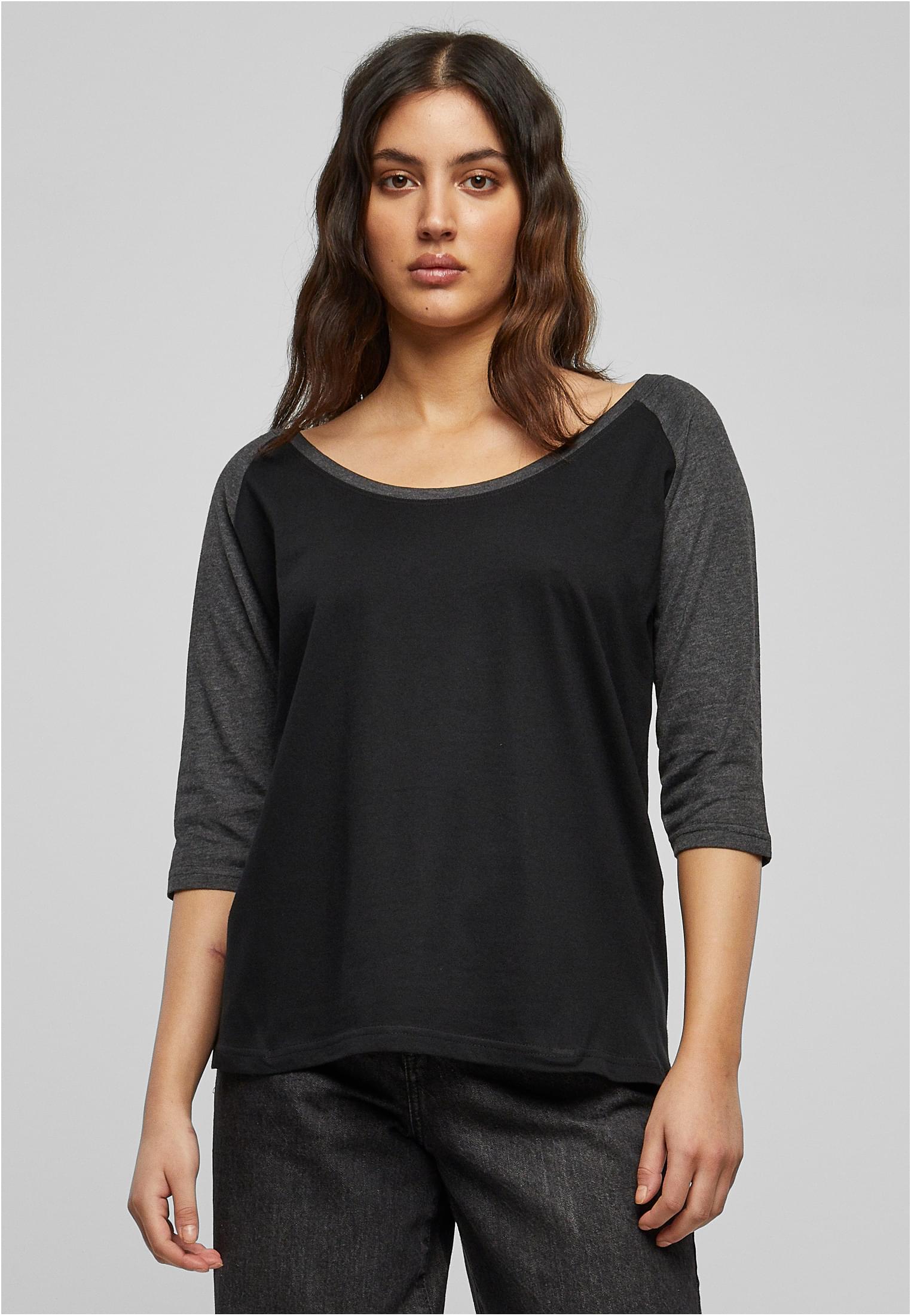 Ladies 3/4 Contrast Raglan Tee black/charcoal 3XL - alternate variant 7