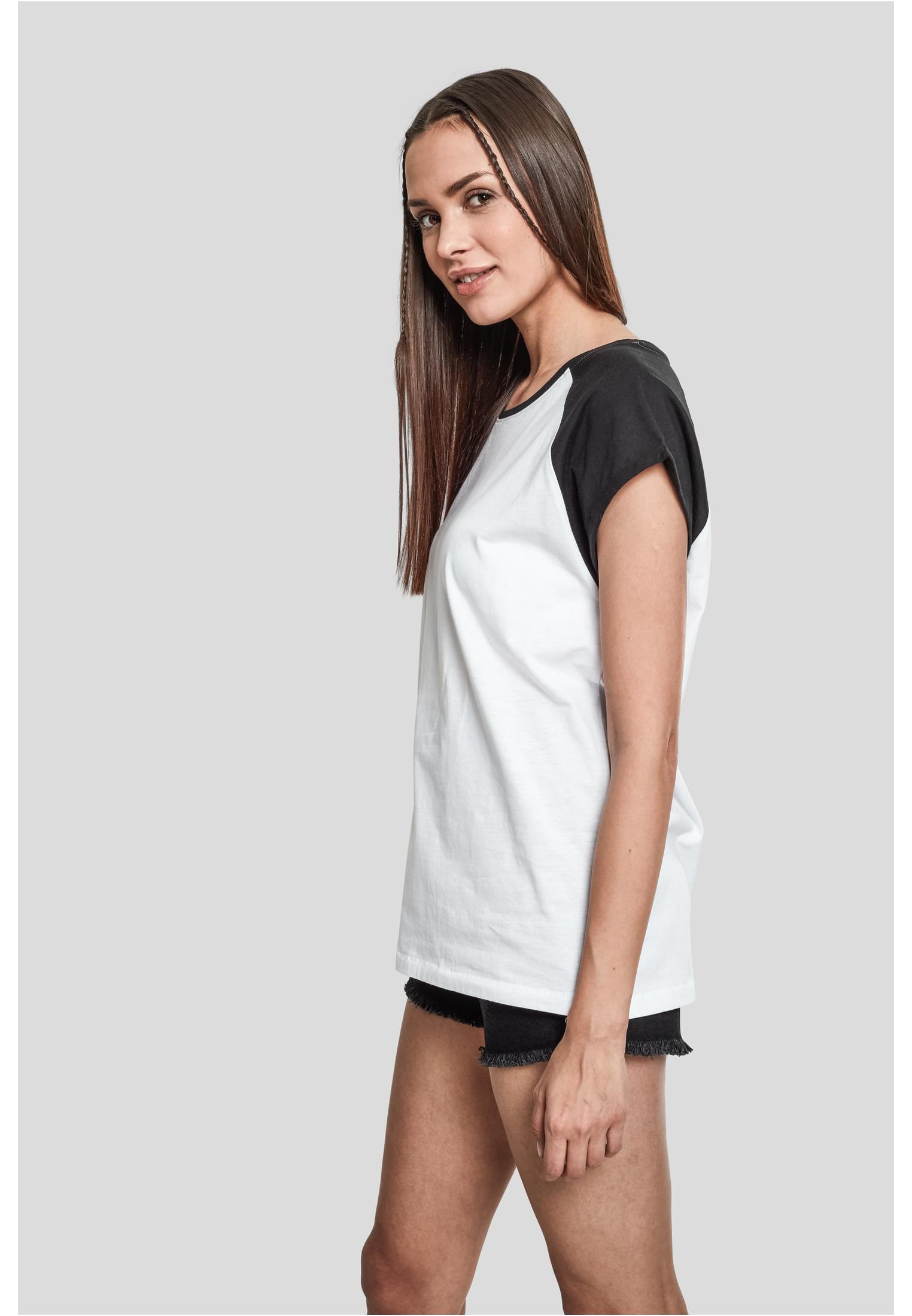 T-shirt contrast raglan femme blanc/noir 3XL
 - variant image 1