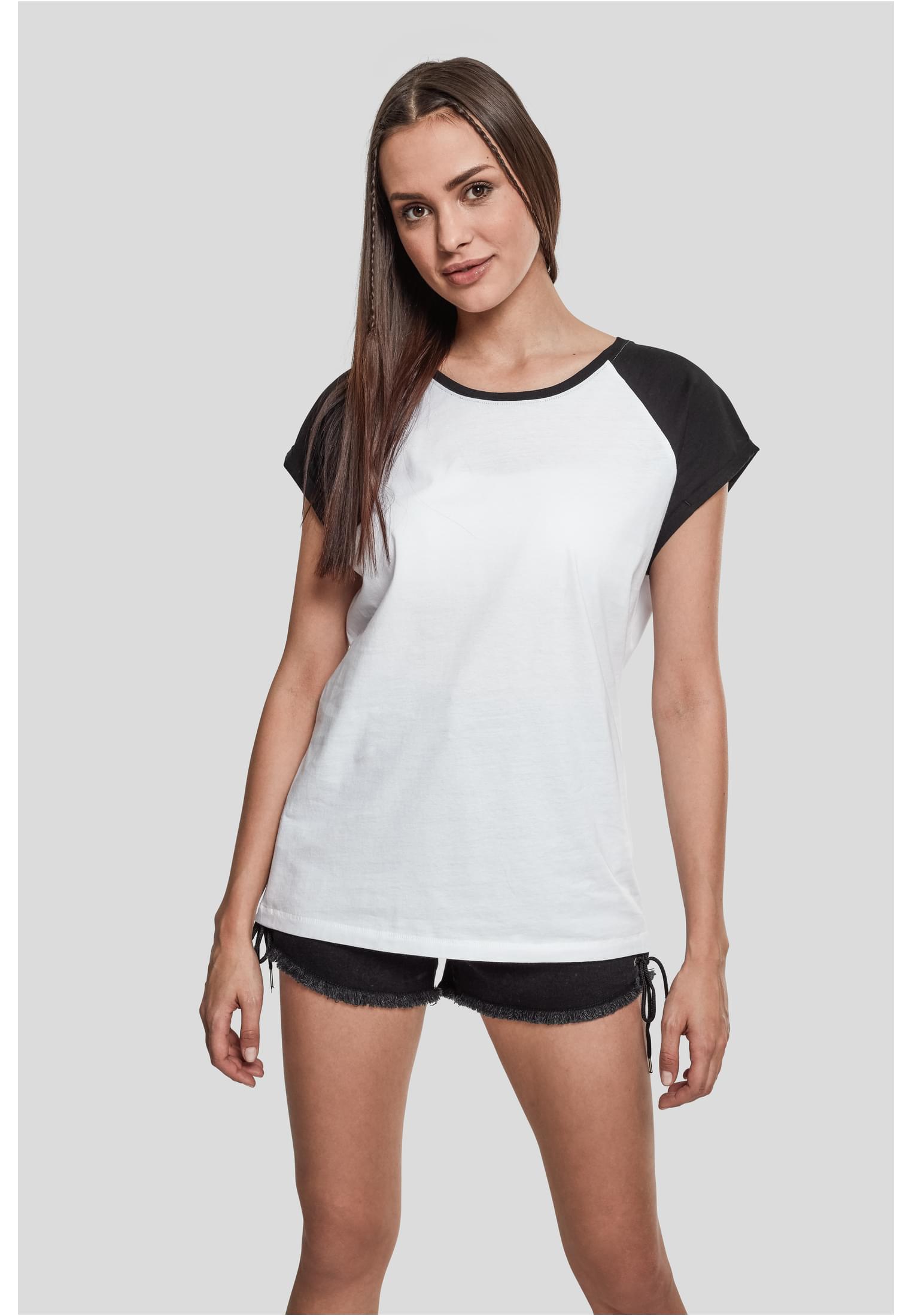 T-shirt contrast raglan femme blanc/noir 3XL
 - alternate variant 3
