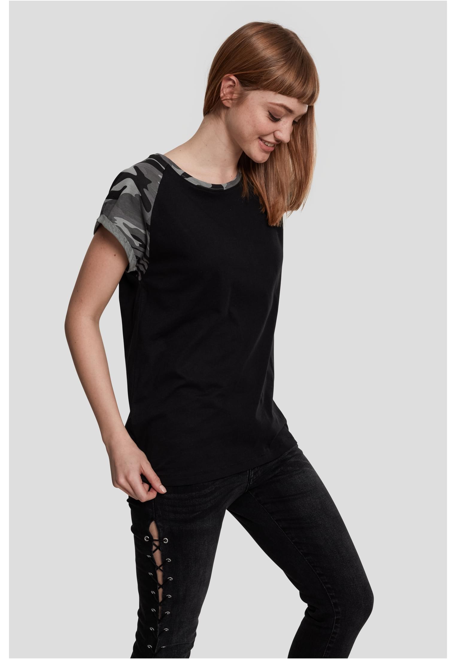 T-shirt contrast raglan femme noir/camouflage foncé XL
 - variant image 3