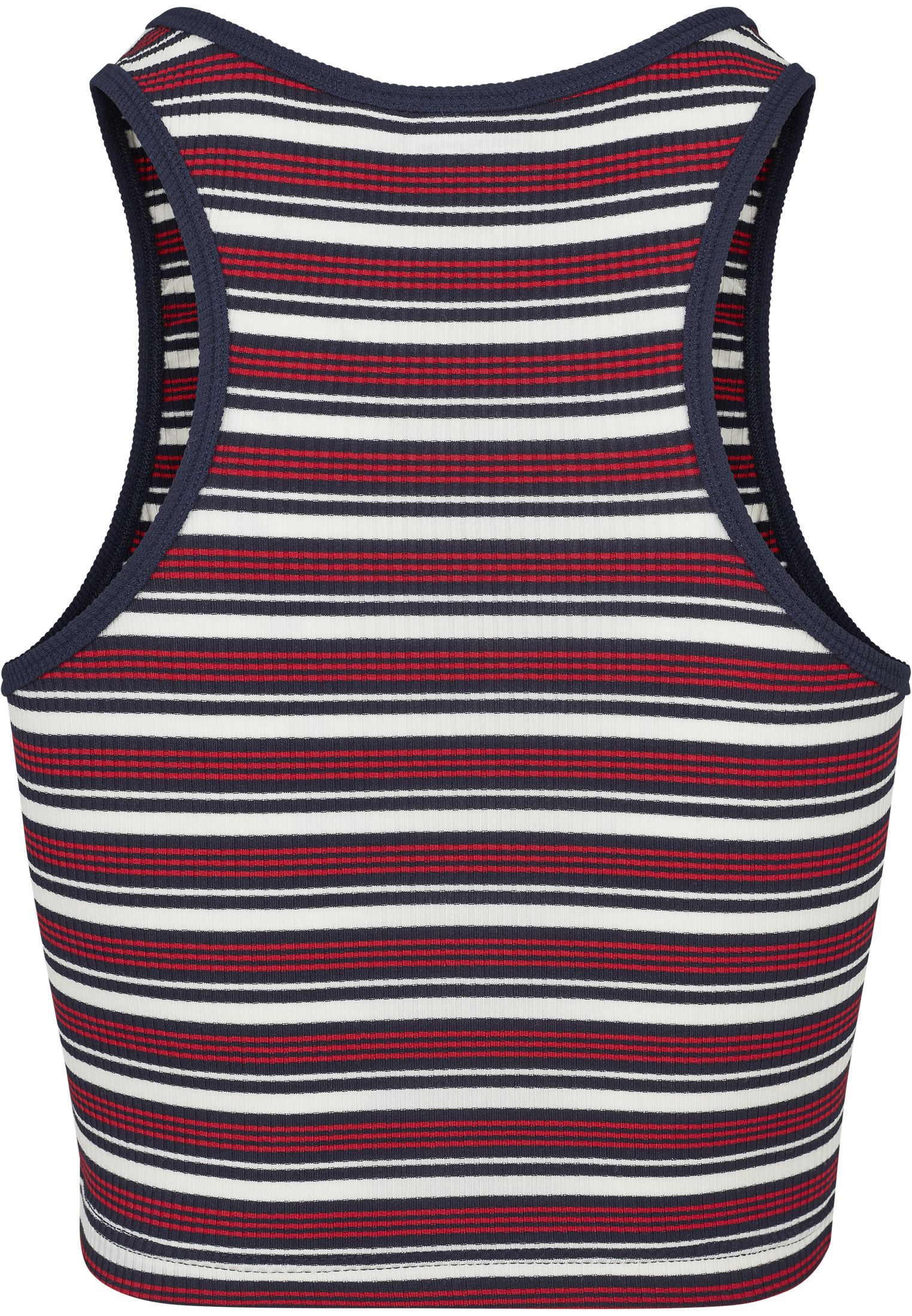 Femmes Top Coupe-à-la-Chevelure Rayures Riblé Blanc/Marine/Rouge Électrique L
 - variant image 8