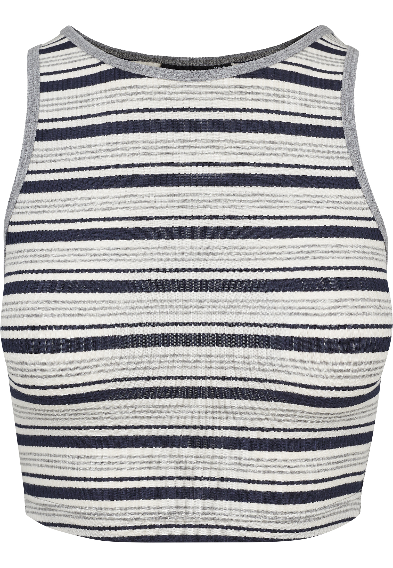 Femme Top à rayures côtes courtes marine/blanc/gris
 - variant image 6