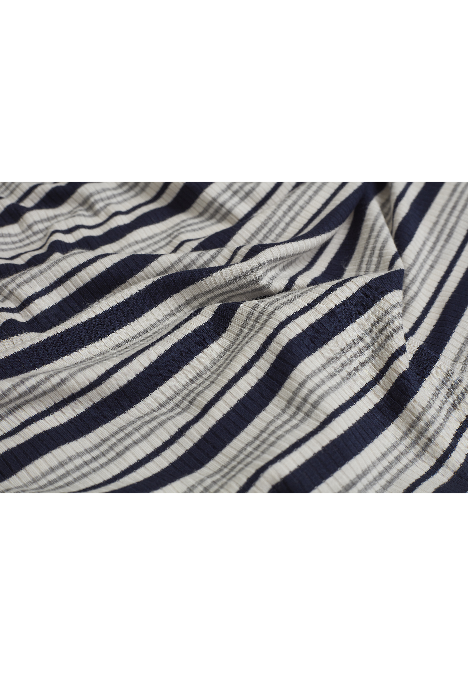 Femme Top à rayures côtes courtes marine/blanc/gris
 - variant image 9
