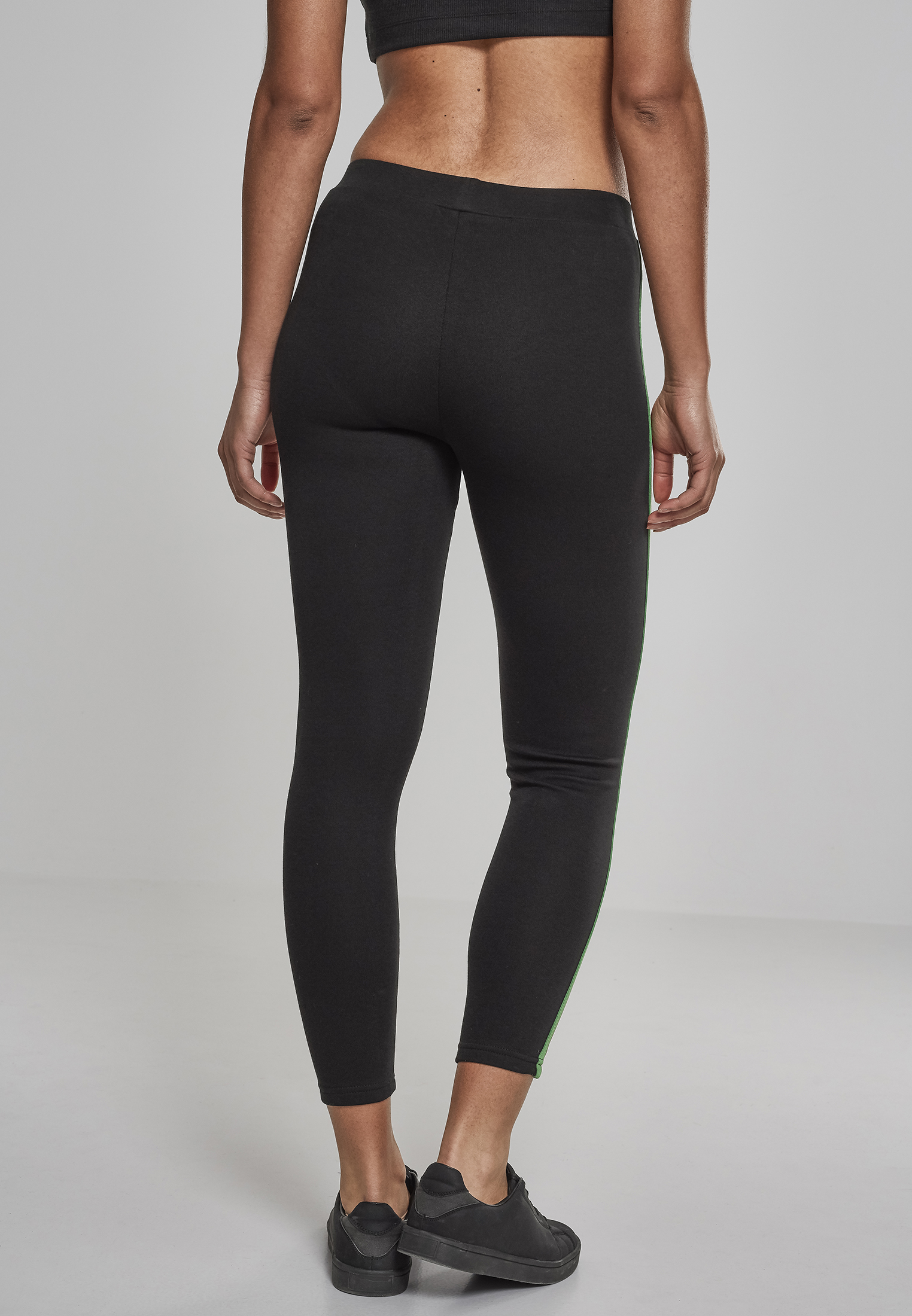 Ladies 3-Tone Tape Leggings black/firered/green L - variant image 1