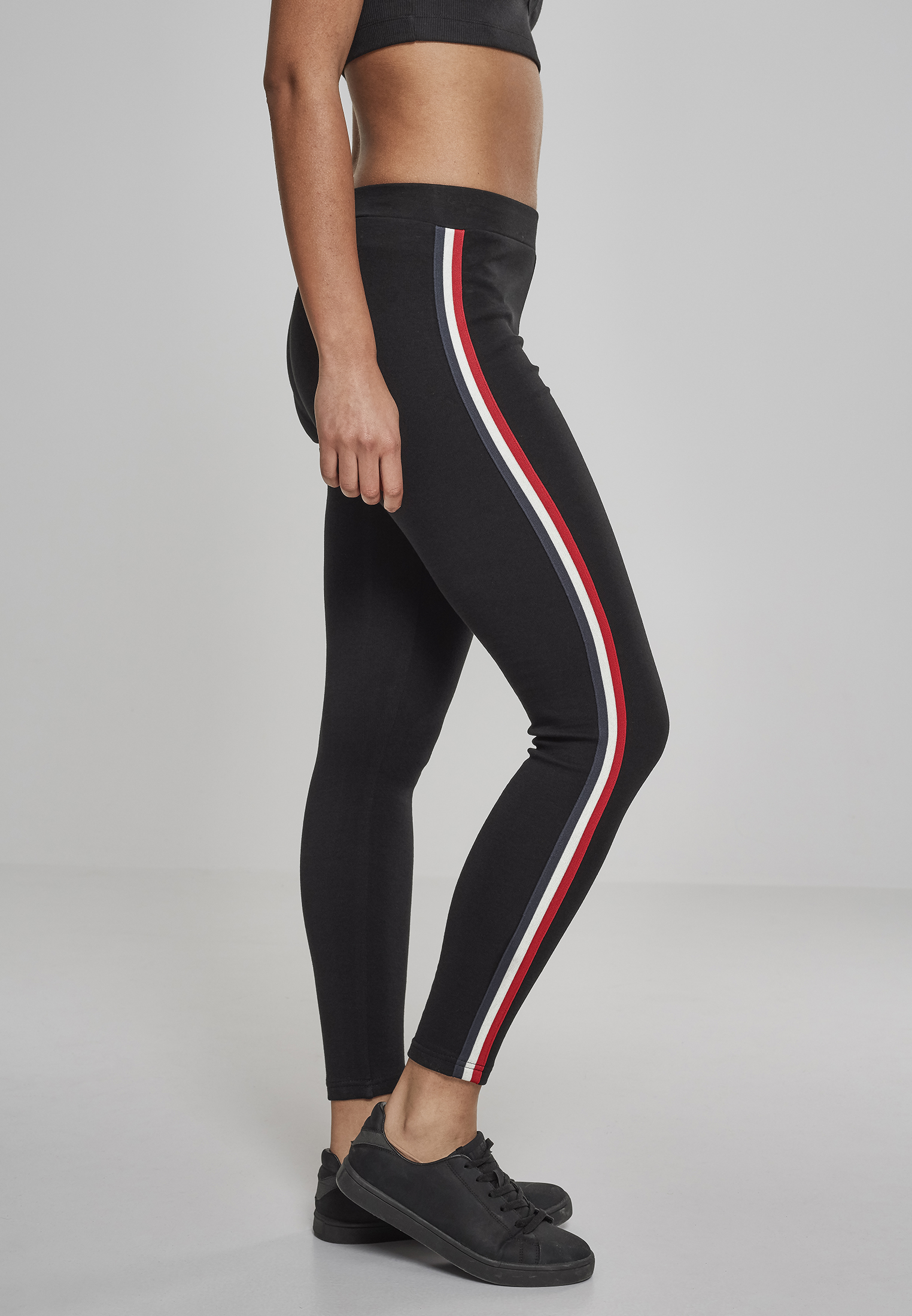 Ladies 3-Tone Tape Leggings black/firered/white/navy XL - variant image 3