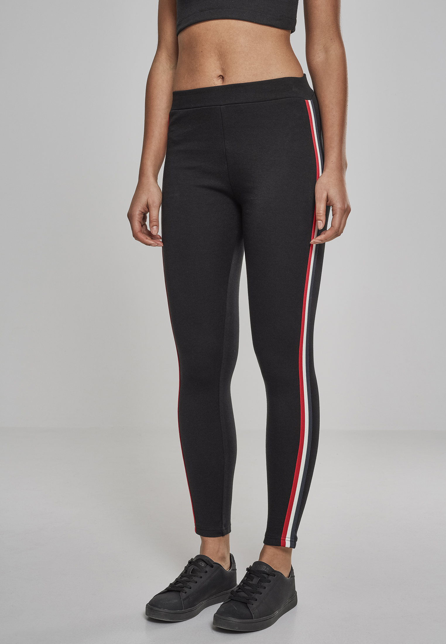 Ladies 3-Tone Tape Leggings black/firered/white/navy XL - variant image 4