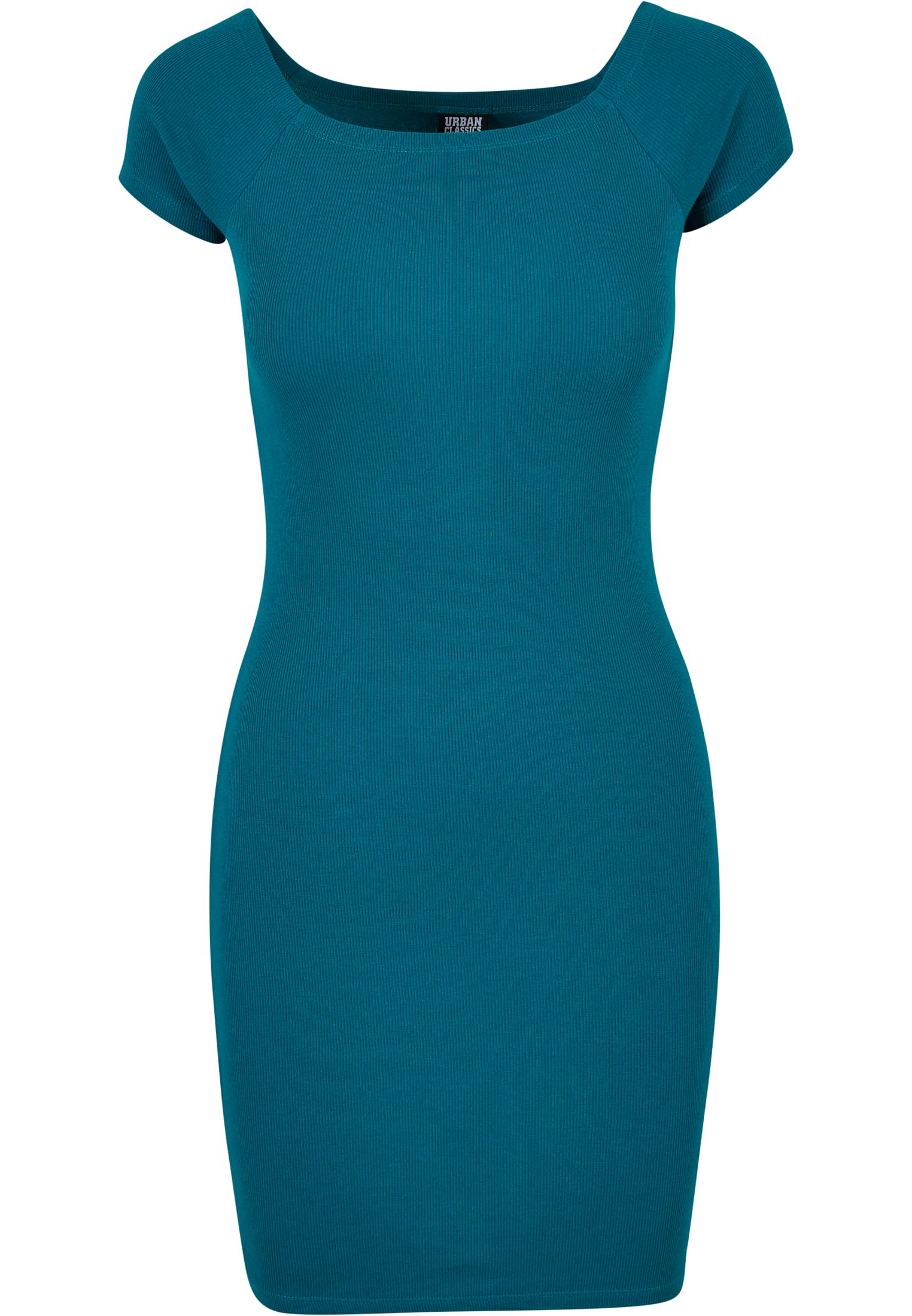 Ladies Off Shoulder Rib Dress watergreen 3XL - variant image 5