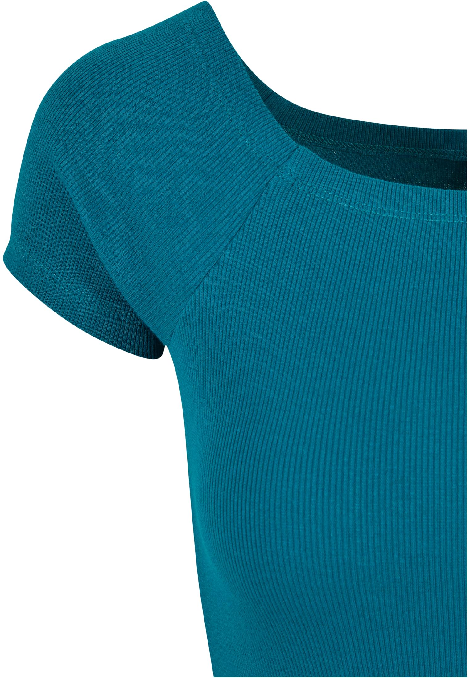 Ladies Off Shoulder Rib Dress watergreen 3XL - variant image 8