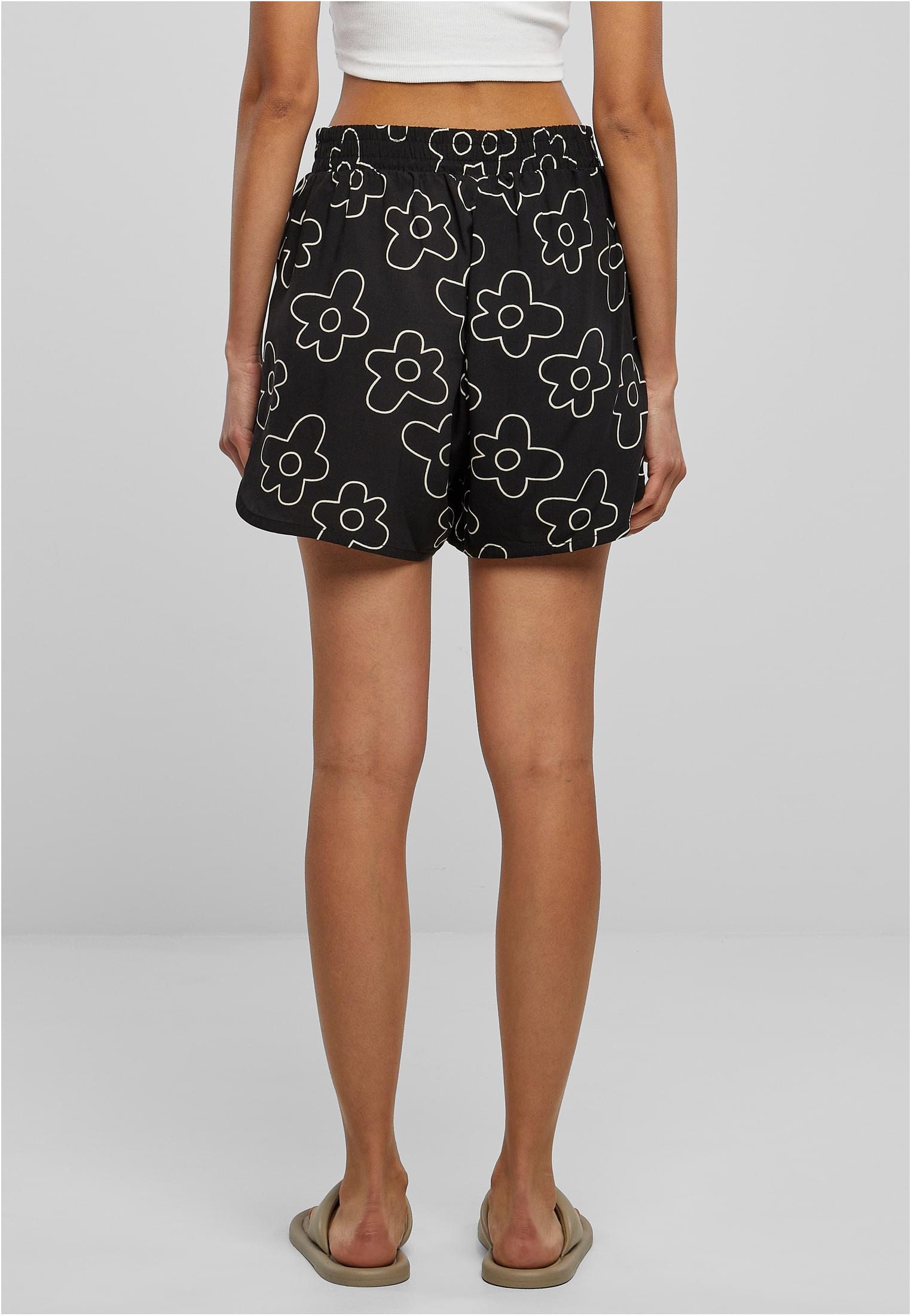 Ladies AOP Viscose Resort Shorts blackflower 3XL - variant image 2