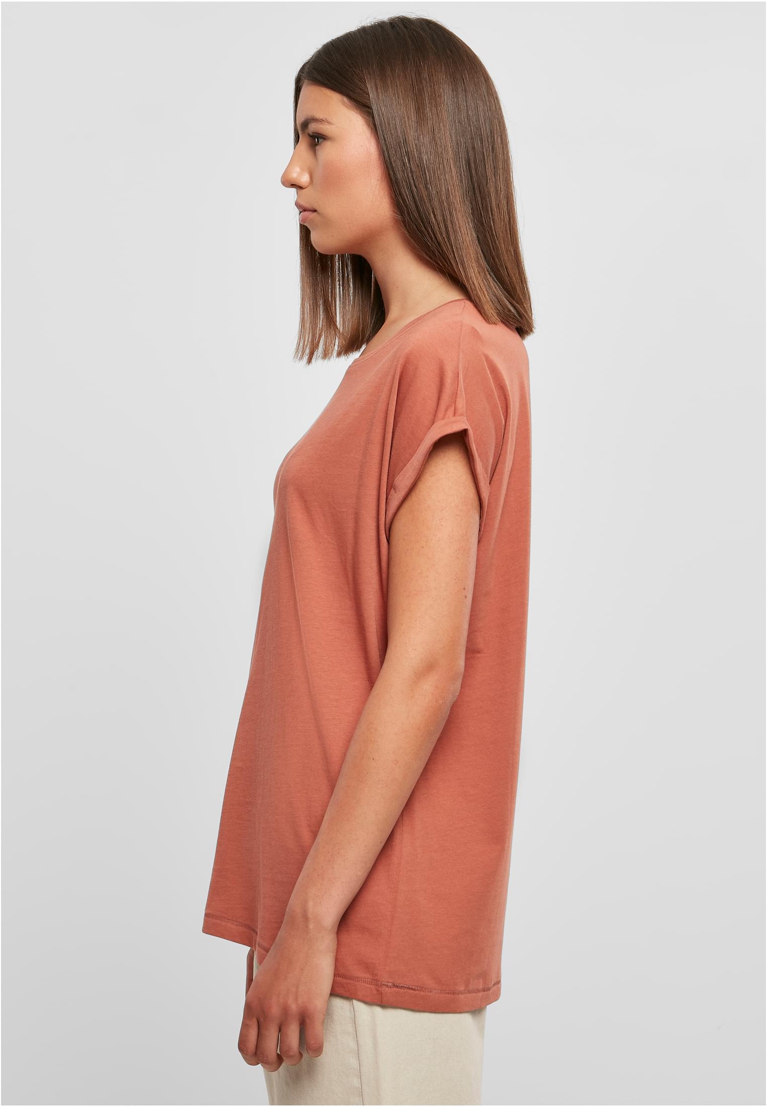 Frauen Verlängerter Schulter T-Shirt terrakotta 3XL
 - variant image 1
