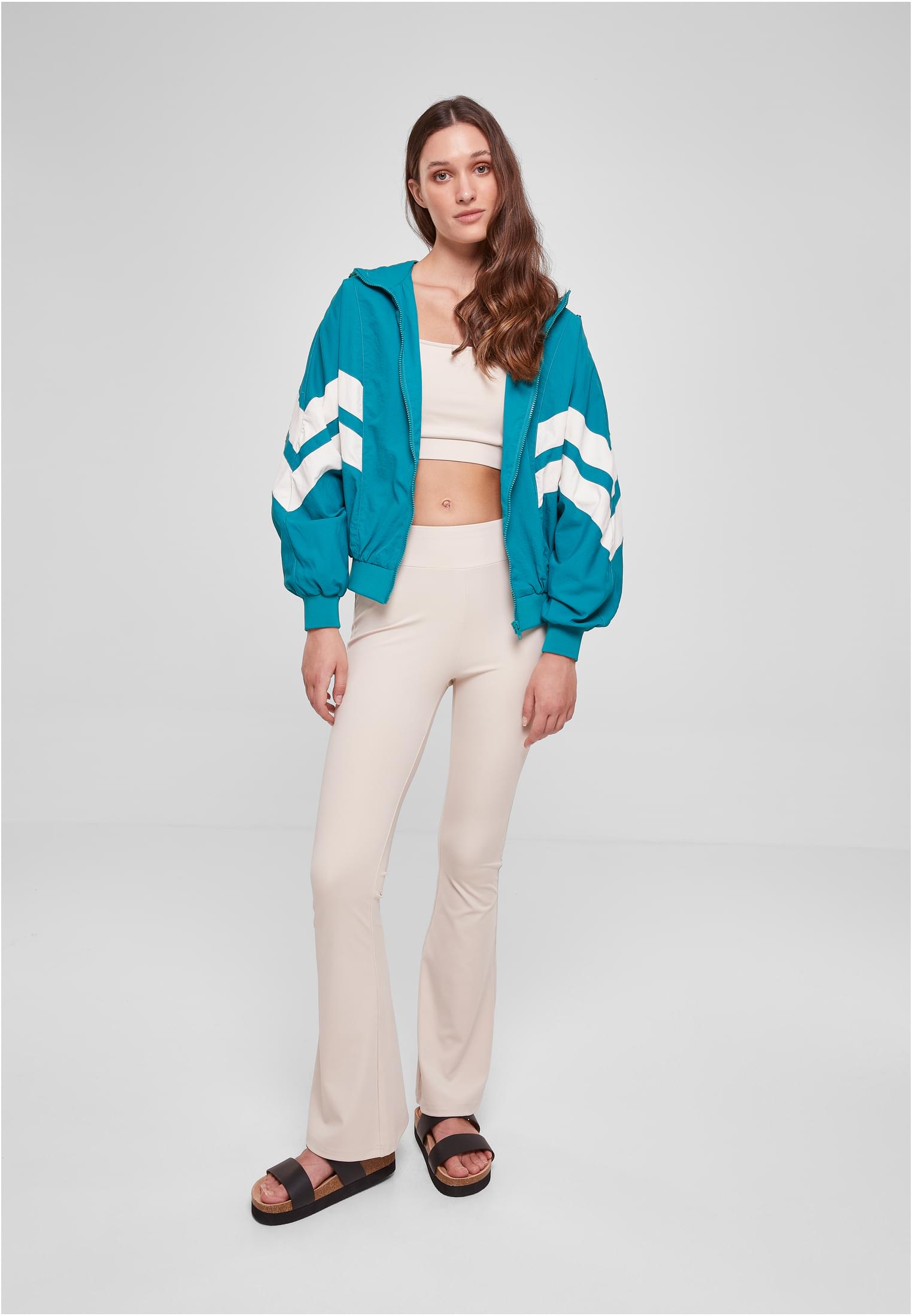 Ladies Crinkle Batwing Jacket watergreen/whitesand 3XL - variant image 4