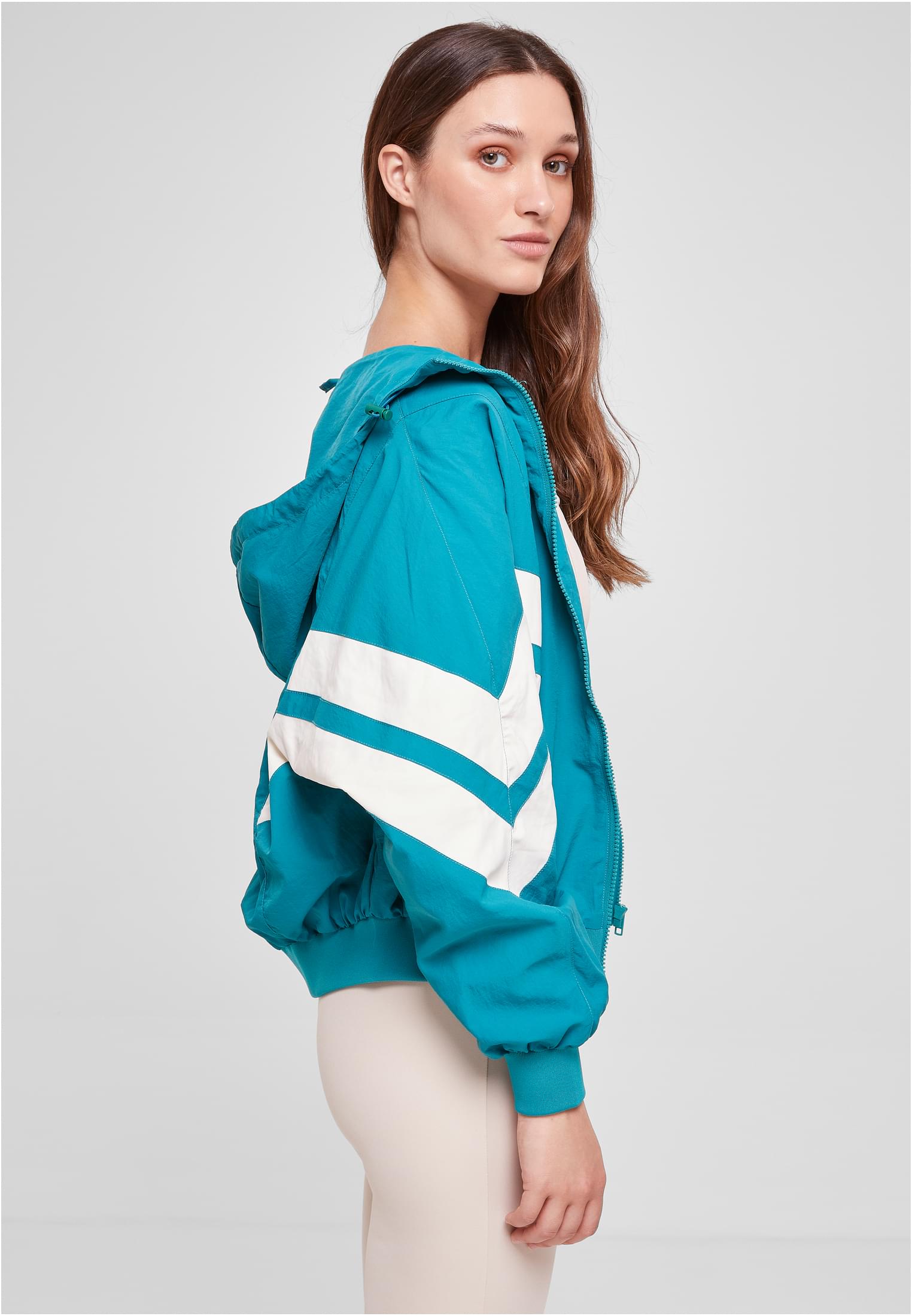 Ladies Crinkle Batwing Jacket watergreen/whitesand 3XL - variant image 3