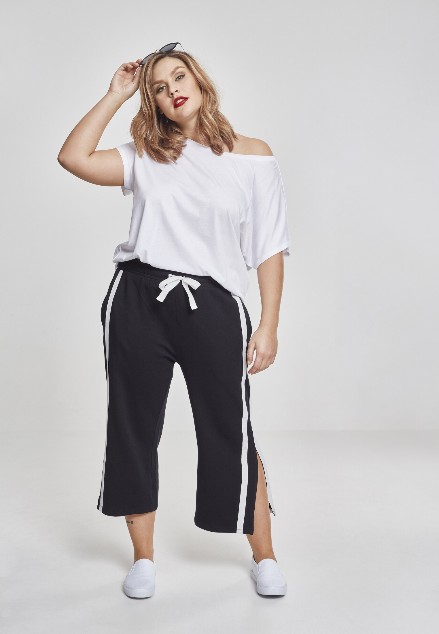 Ladies Taped Terry Culotte black/white 3XL - variant image 4