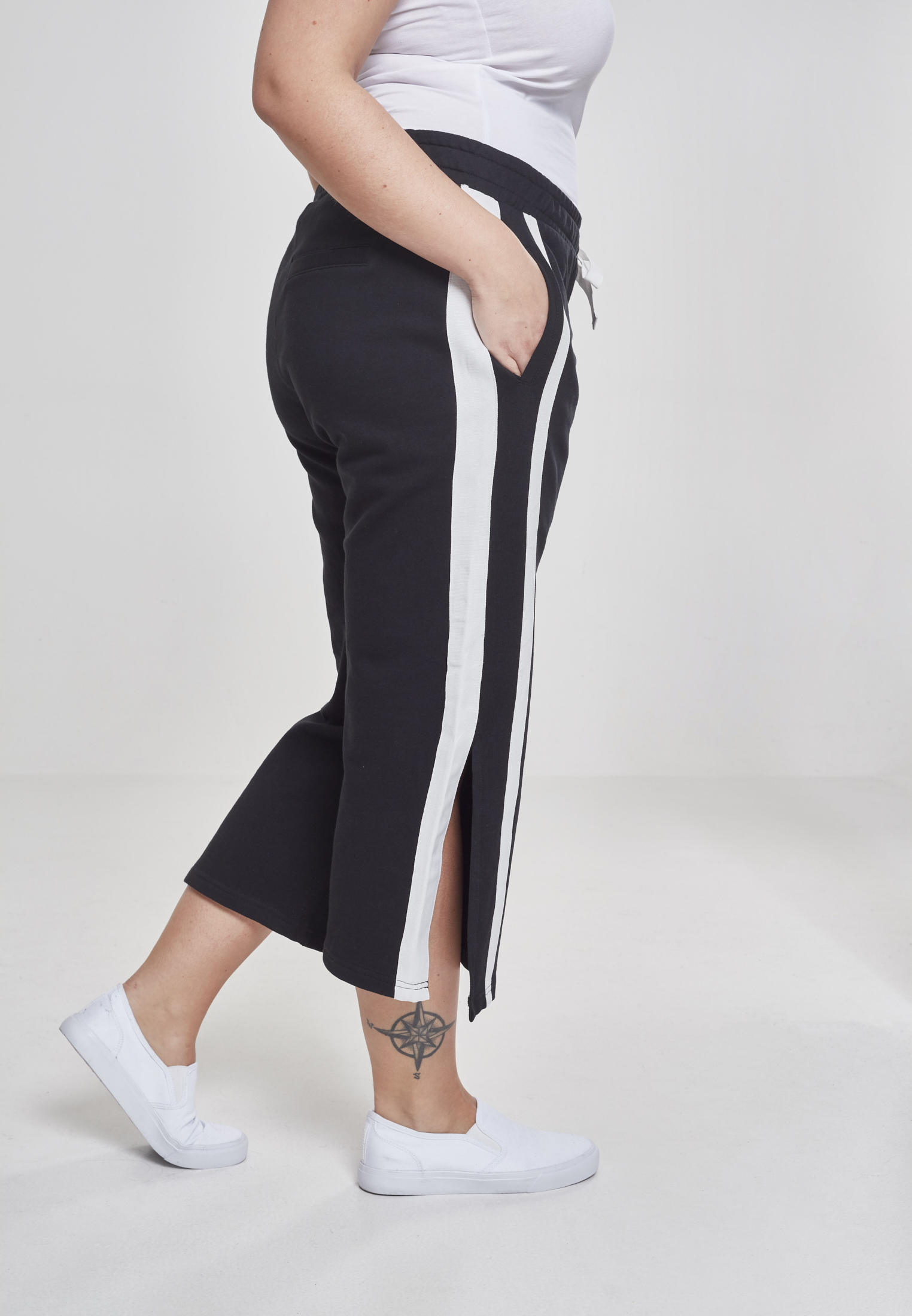 Ladies Taped Terry Culotte black/white 3XL - variant image 3