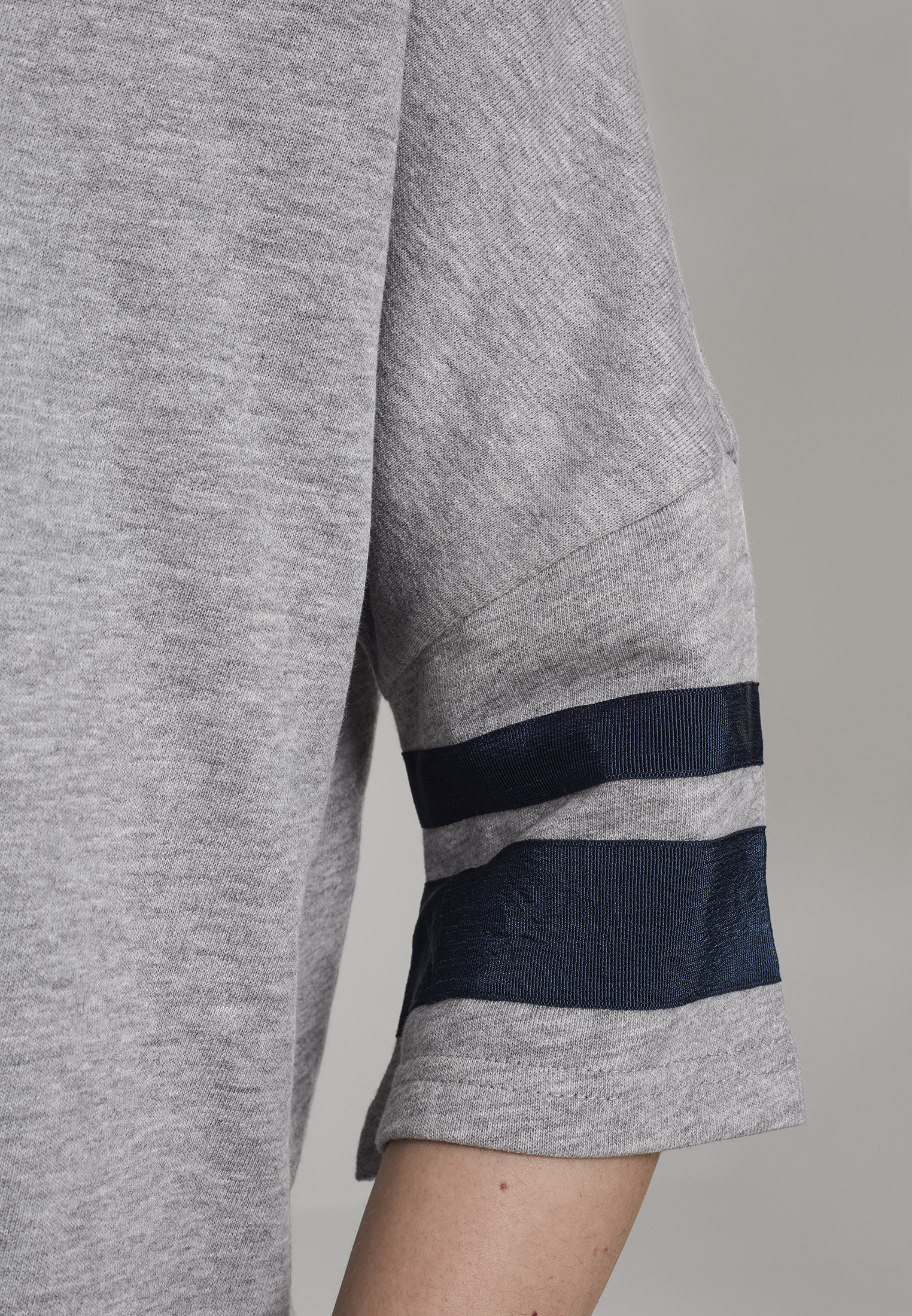 Ladies Taped Short Sleeve Hoody grey/navy L - variant image 7