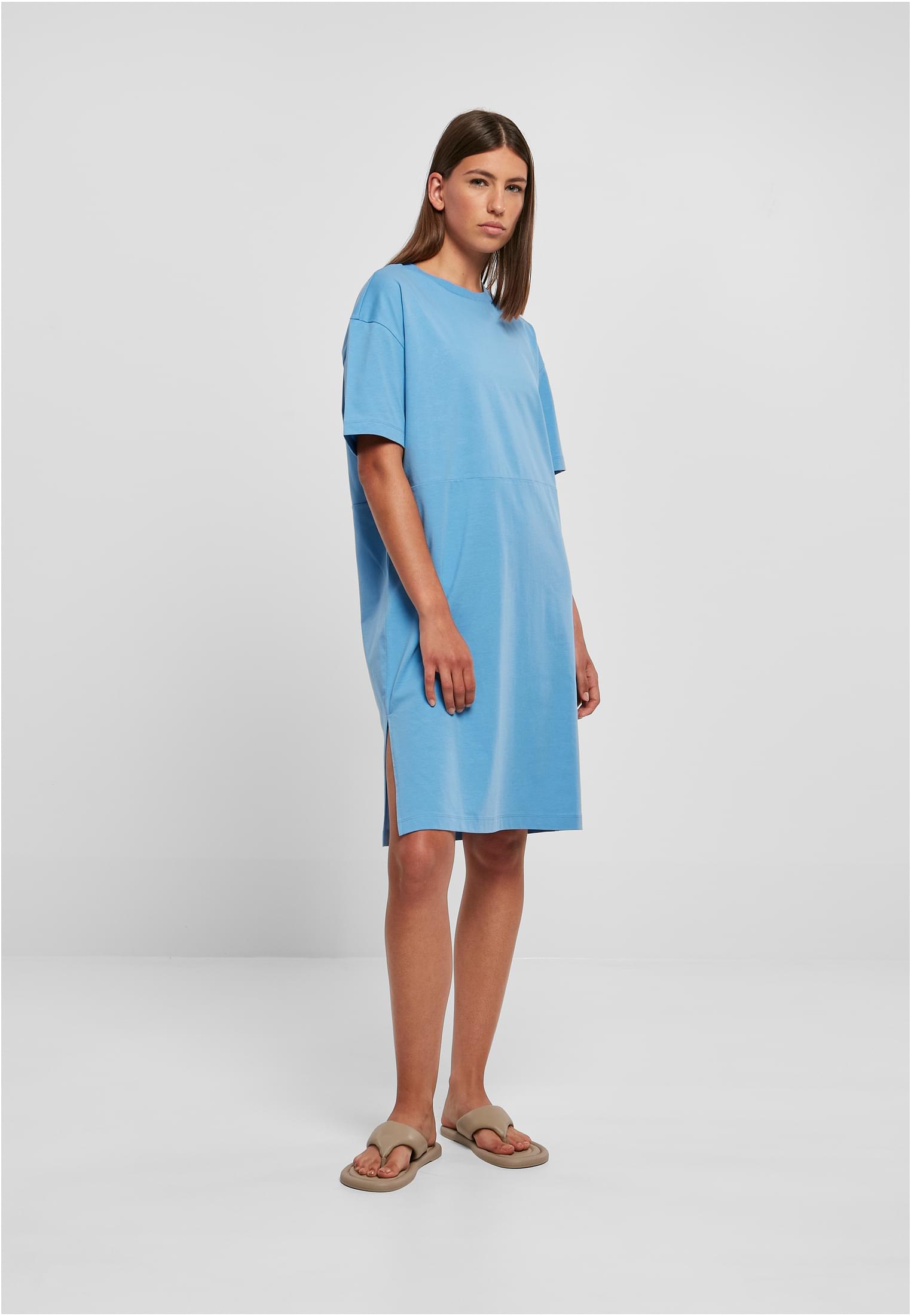 Ladies Organic Oversized Slit Tee Dress horizonblue 3XL - variant image 4
