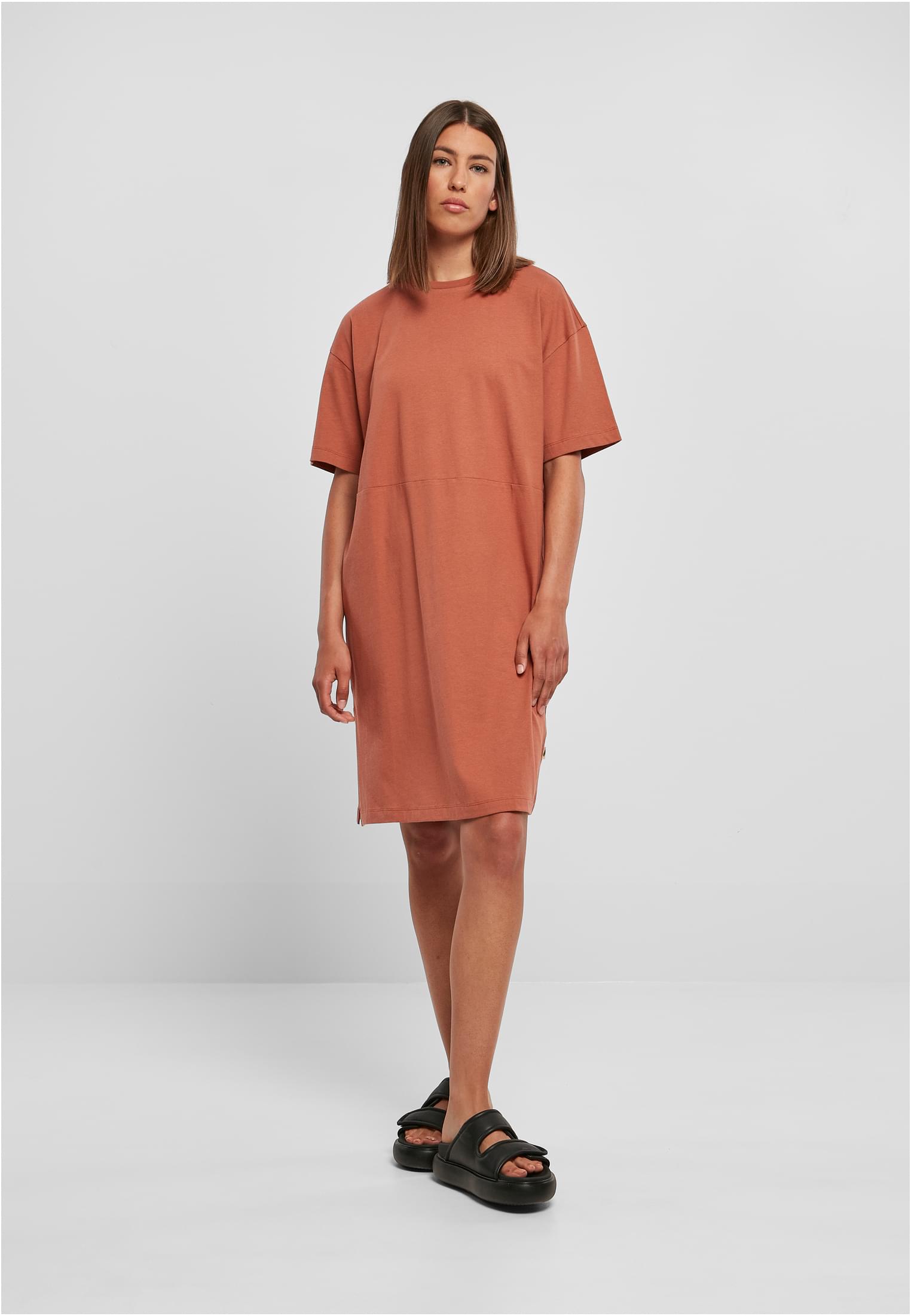 Ladies Organic Oversized Slit Tee Dress terracotta 3XL - variant image 4