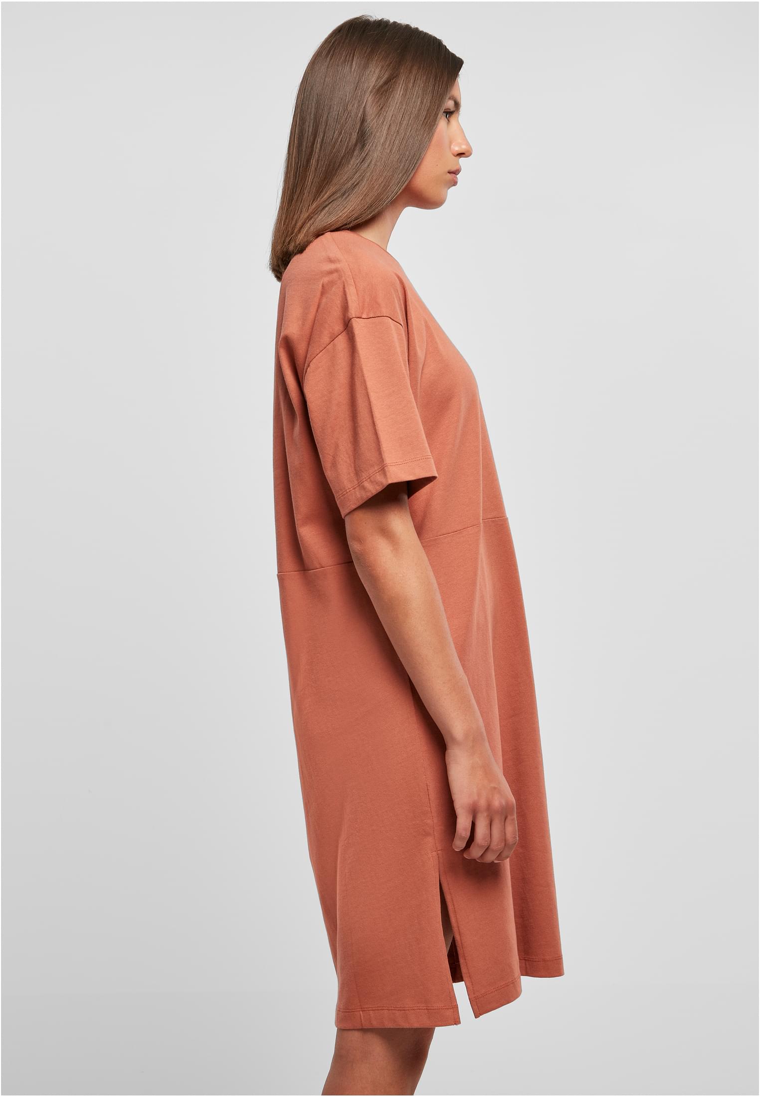 Ladies Organic Oversized Slit Tee Dress terracotta 3XL - variant image 3