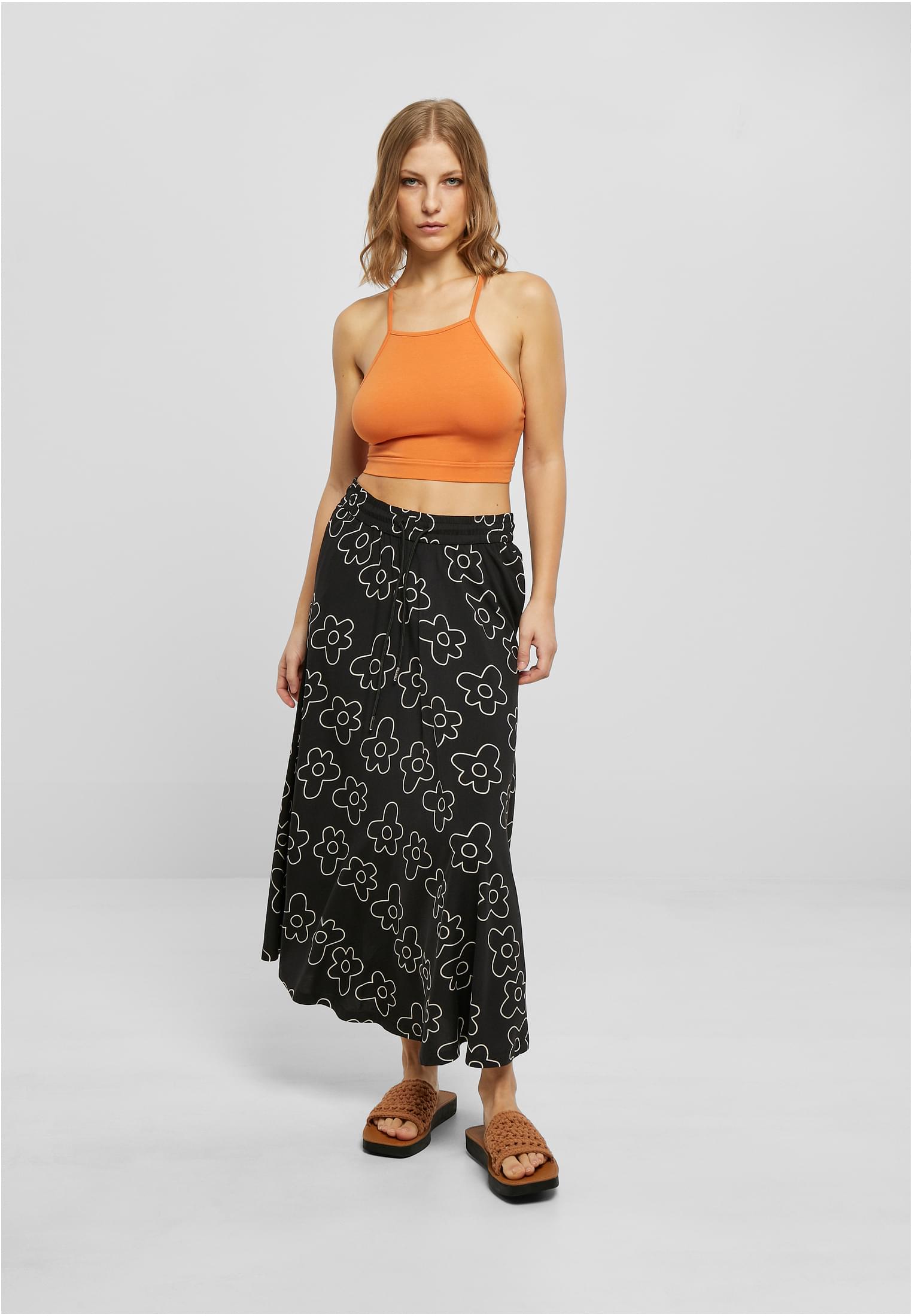 Ladies Viscose Midi Skirt blackflower 3XL - variant image 4
