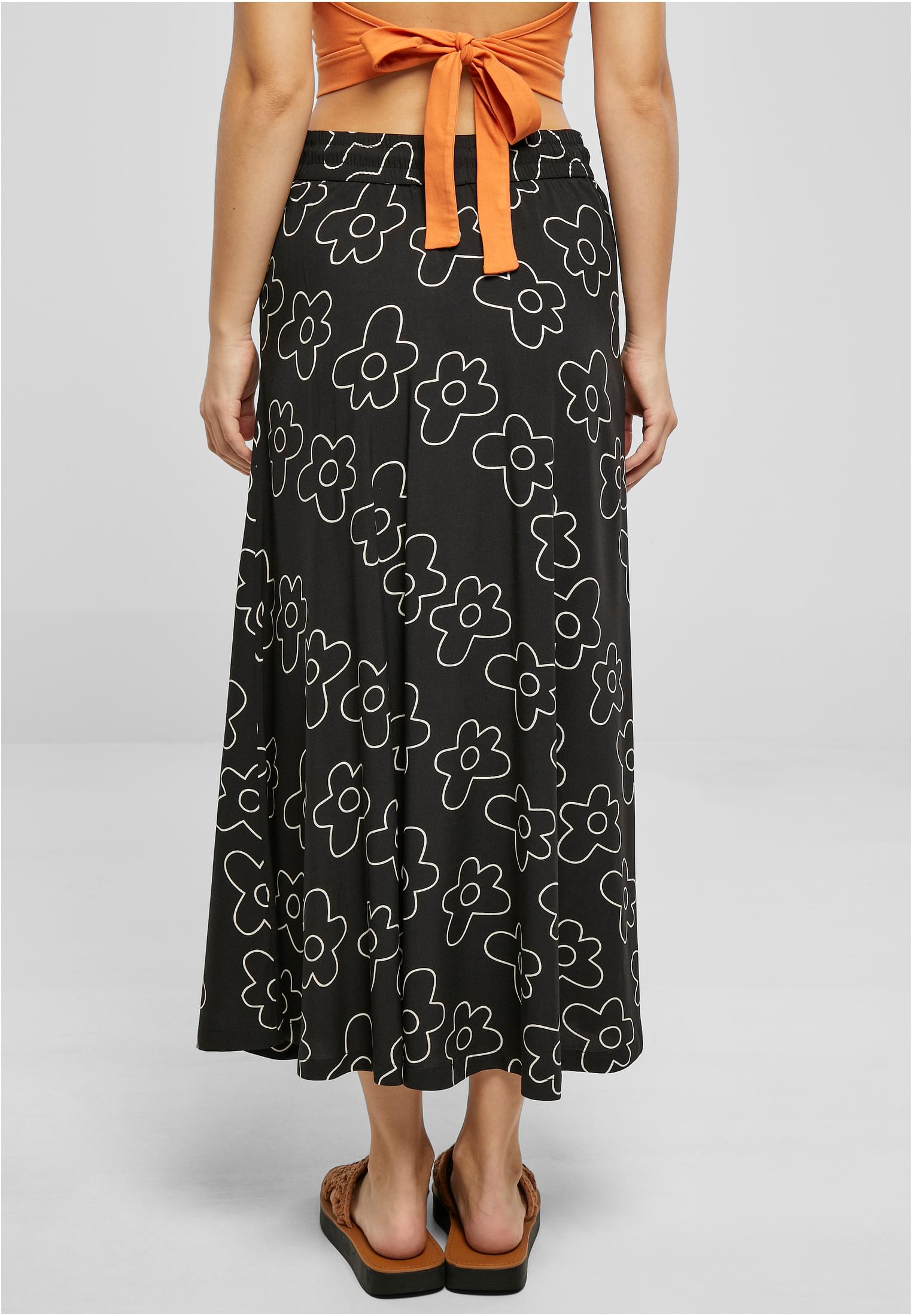 Ladies Viscose Midi Skirt blackflower 3XL - variant image 2