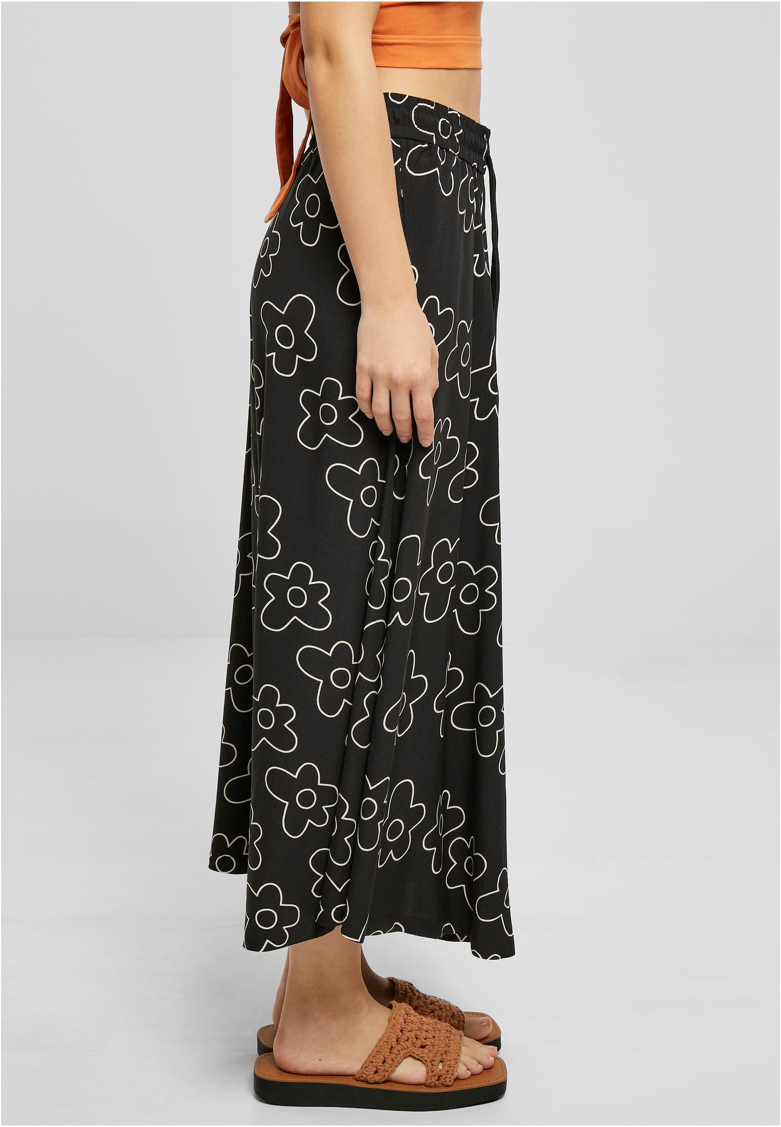 Ladies Viscose Midi Skirt blackflower 3XL - variant image 3