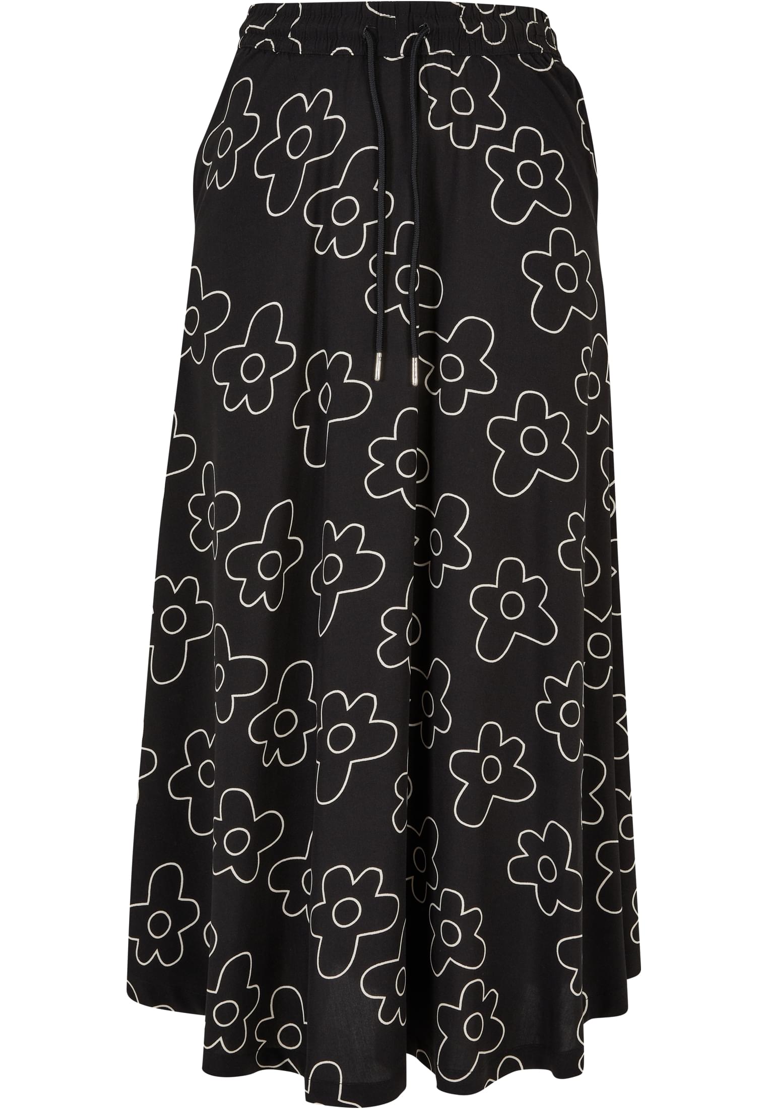 Ladies Viscose Midi Skirt blackflower 3XL - variant image 5