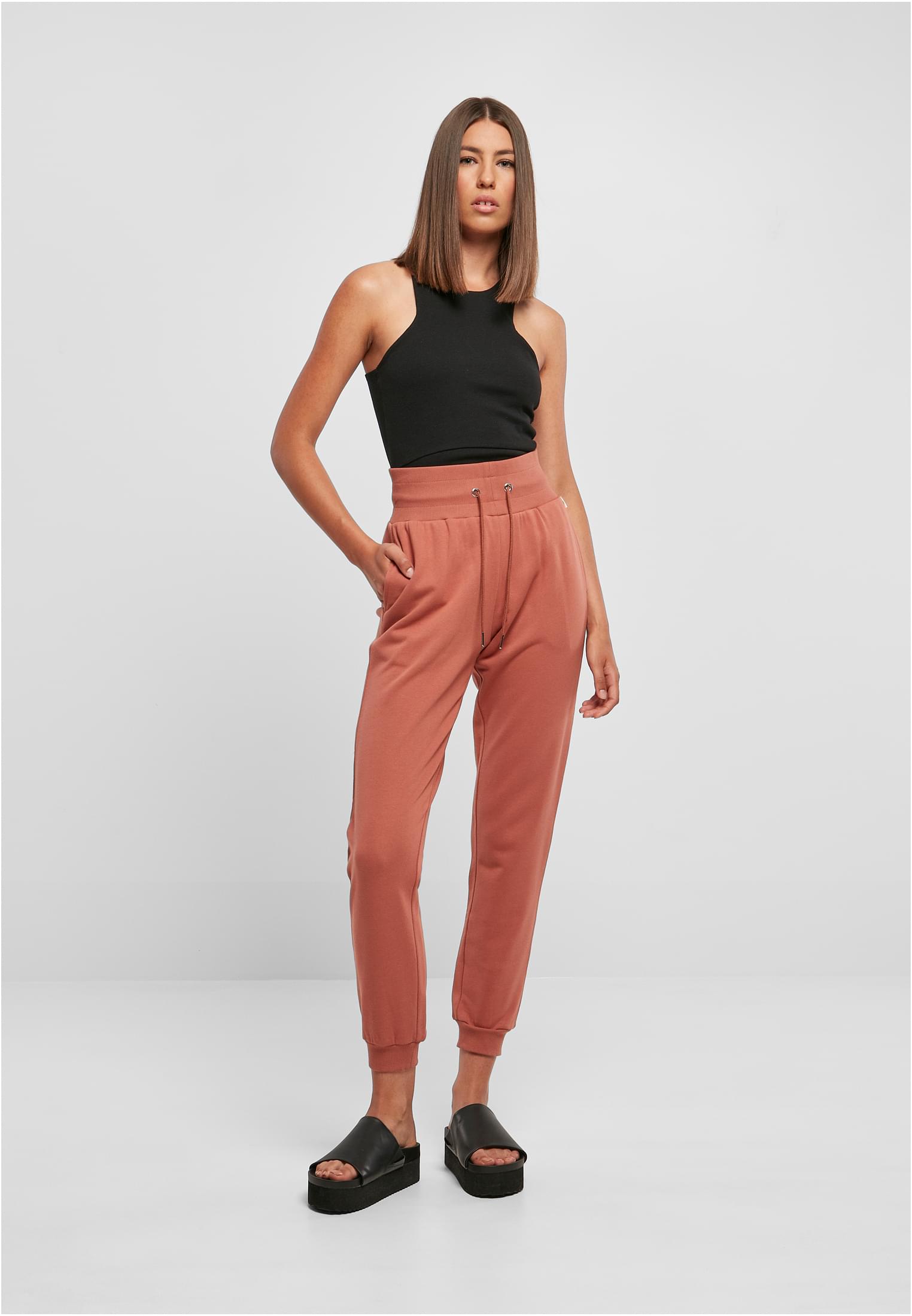 Ladies Organic High Waist Sweat Pants terracotta 3XL - variant image 4