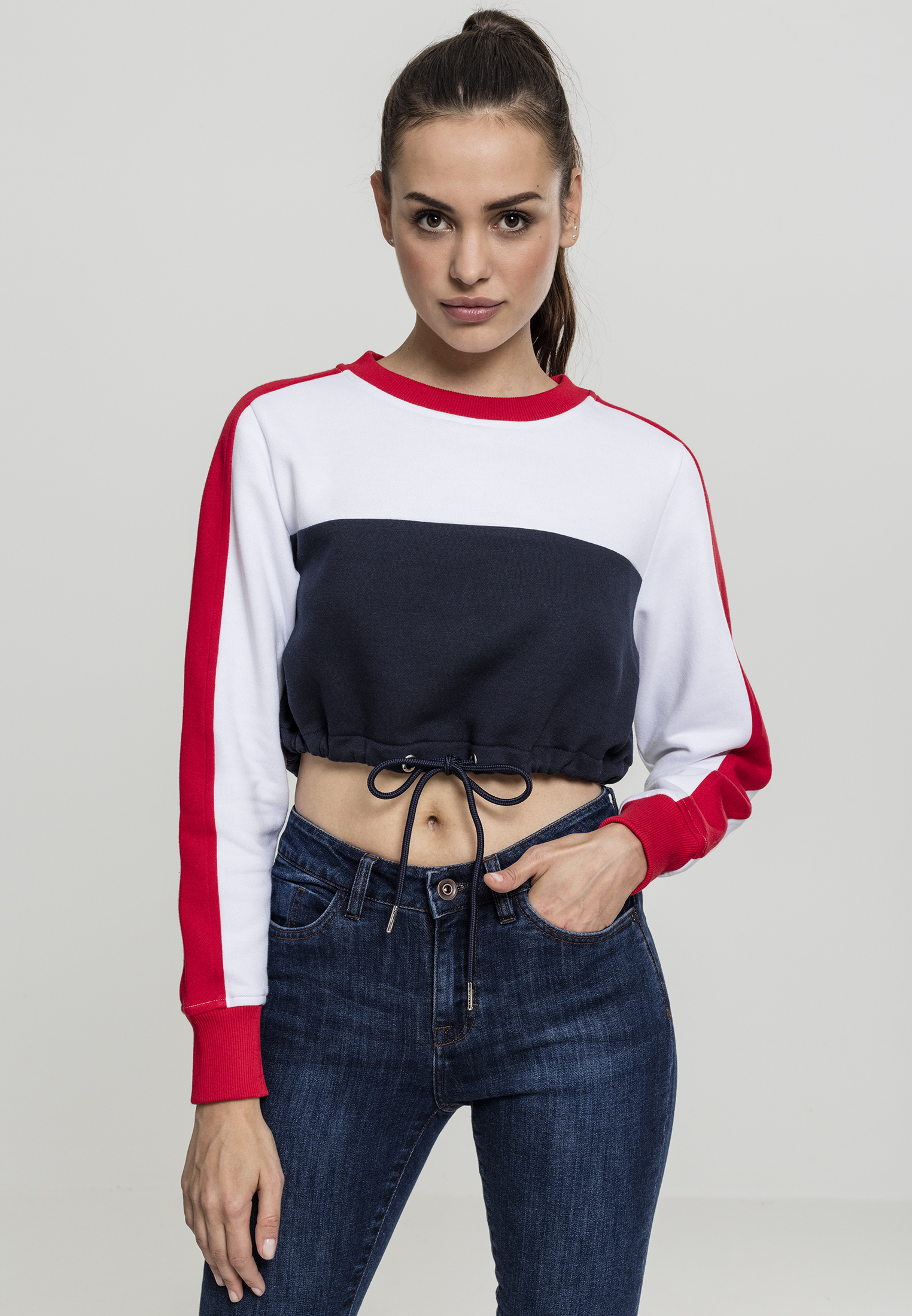 Dames Coupe Short 3 Couleurs Rayure marine/blanc/rouge vif L
 - variant image 1
