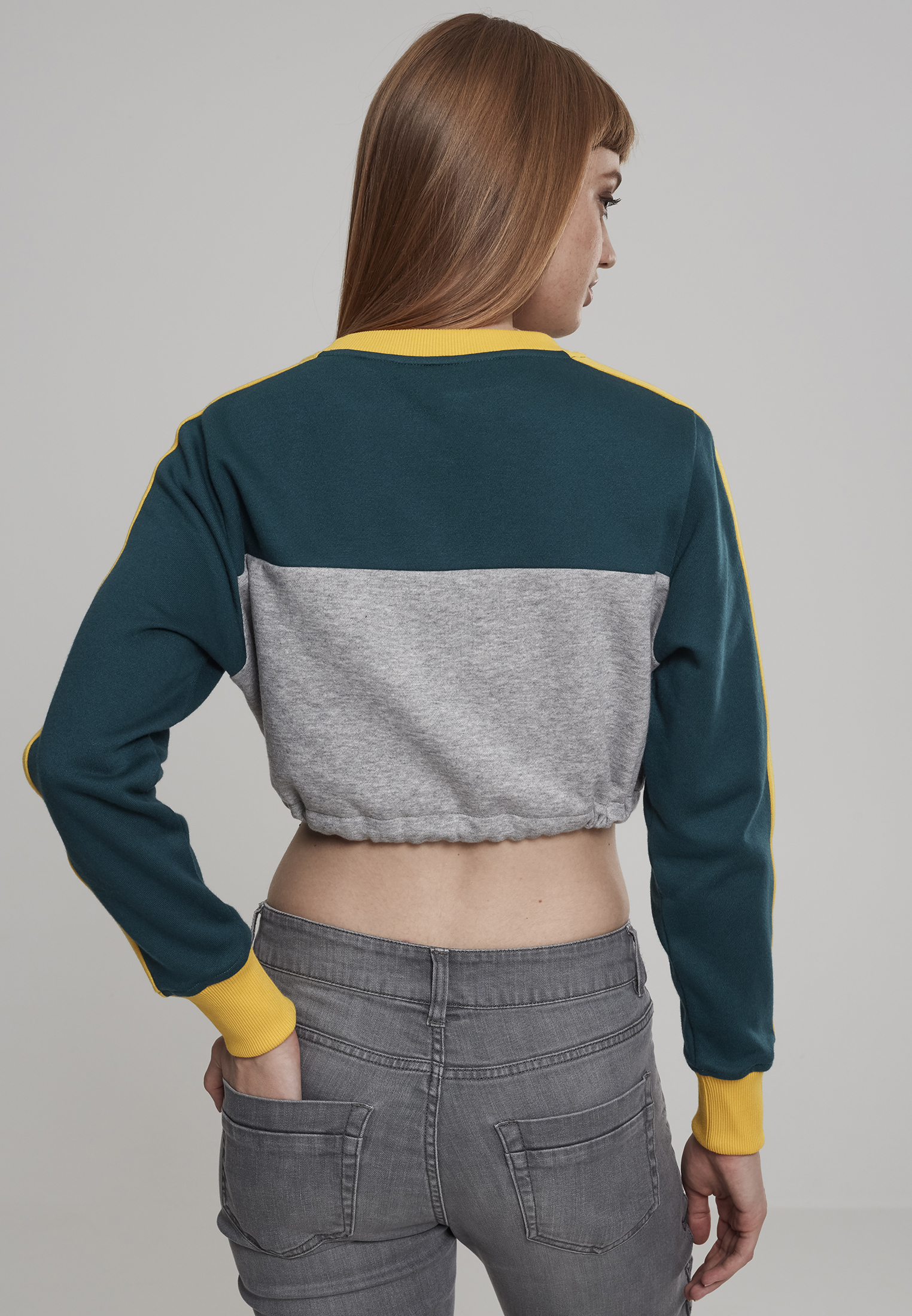 Dames Coupe Short 3 Couleurs Rayure gris/jaspe/jaune chromé - variant image 2