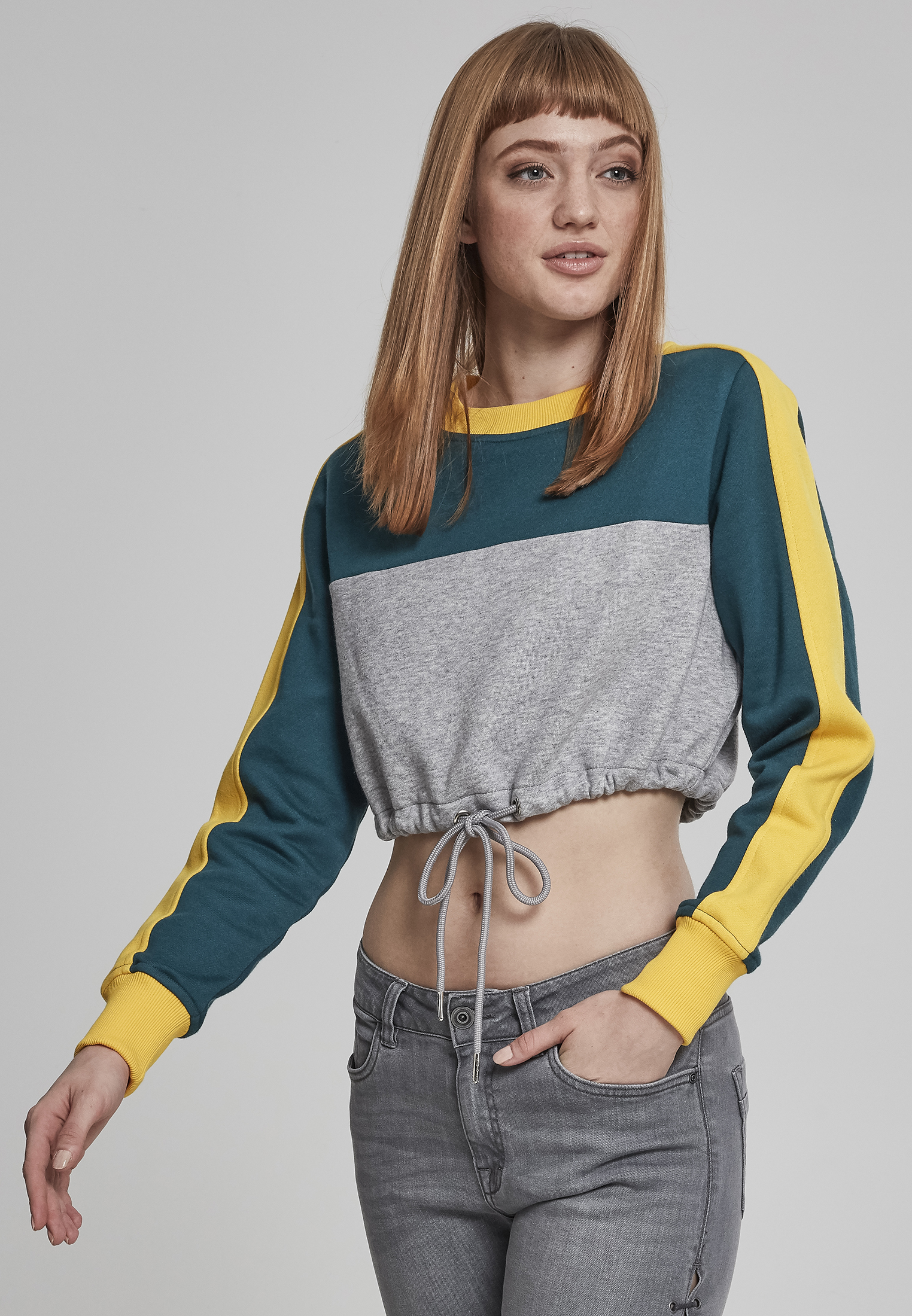 Dames Coupe Short 3 Couleurs Rayure gris/jaspe/jaune chromé - variant image 3