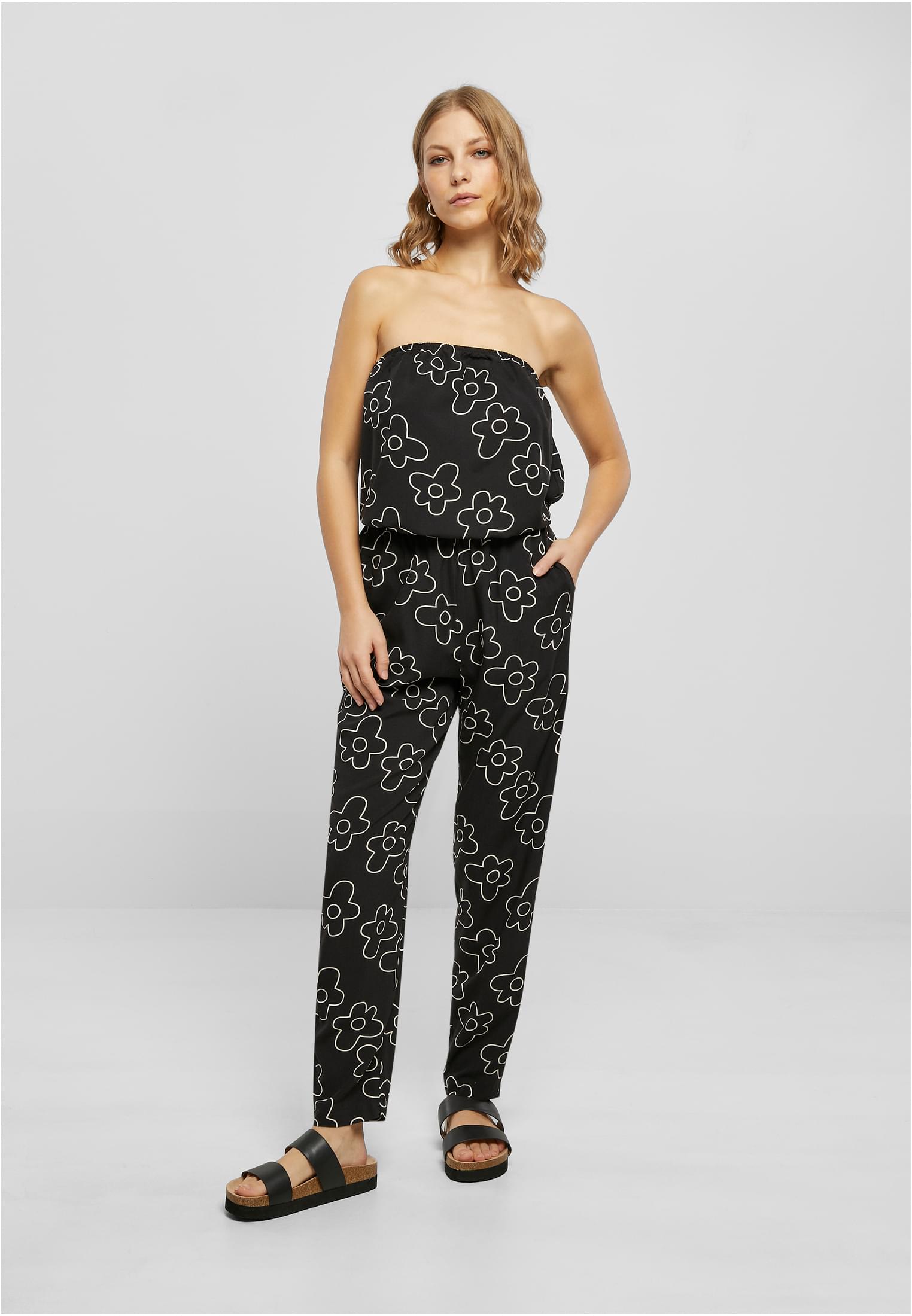 Ladies Viscose Bandeau Jumpsuit blackflower 3XL - variant image 4
