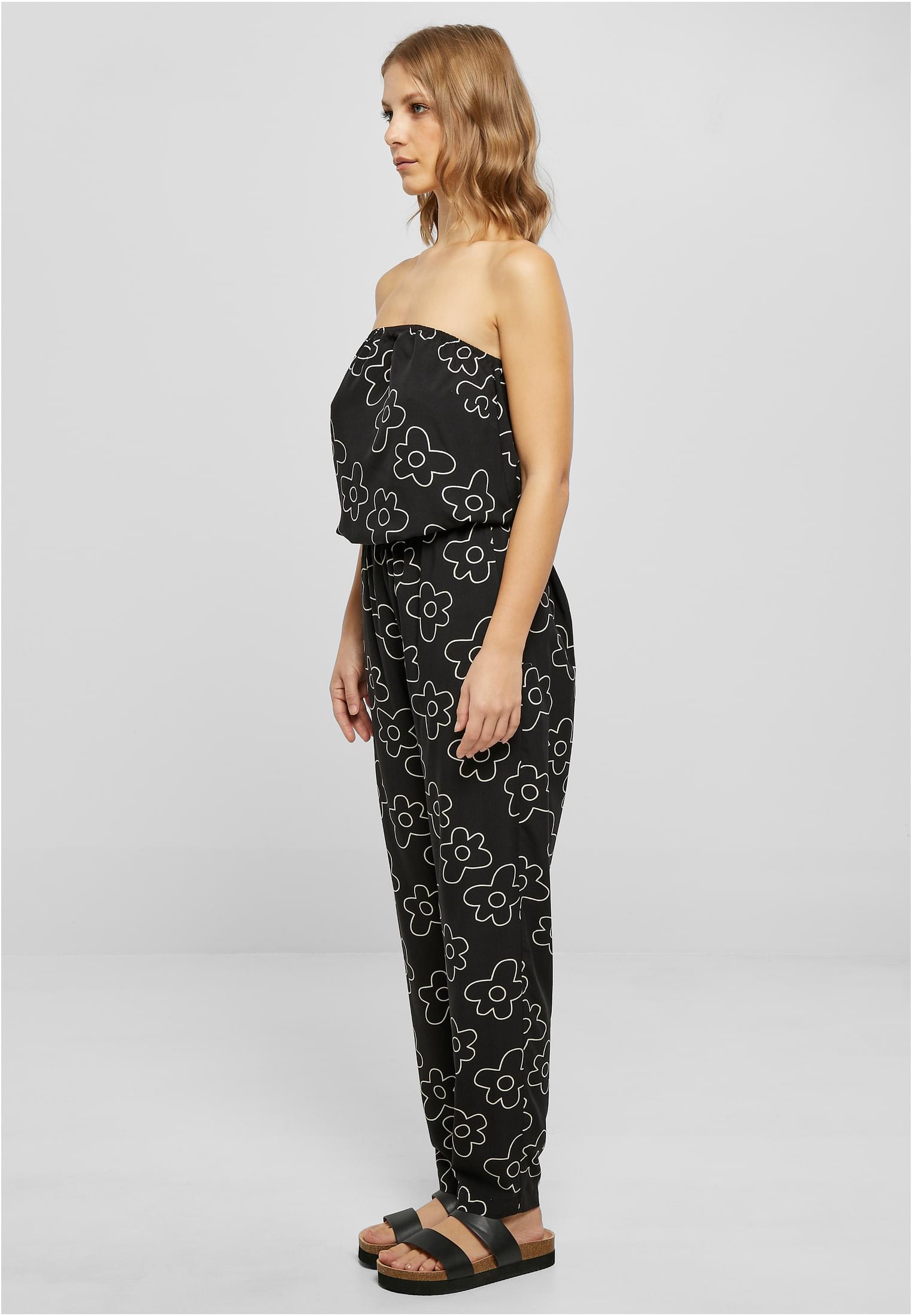 Ladies Viscose Bandeau Jumpsuit blackflower 3XL - variant image 1