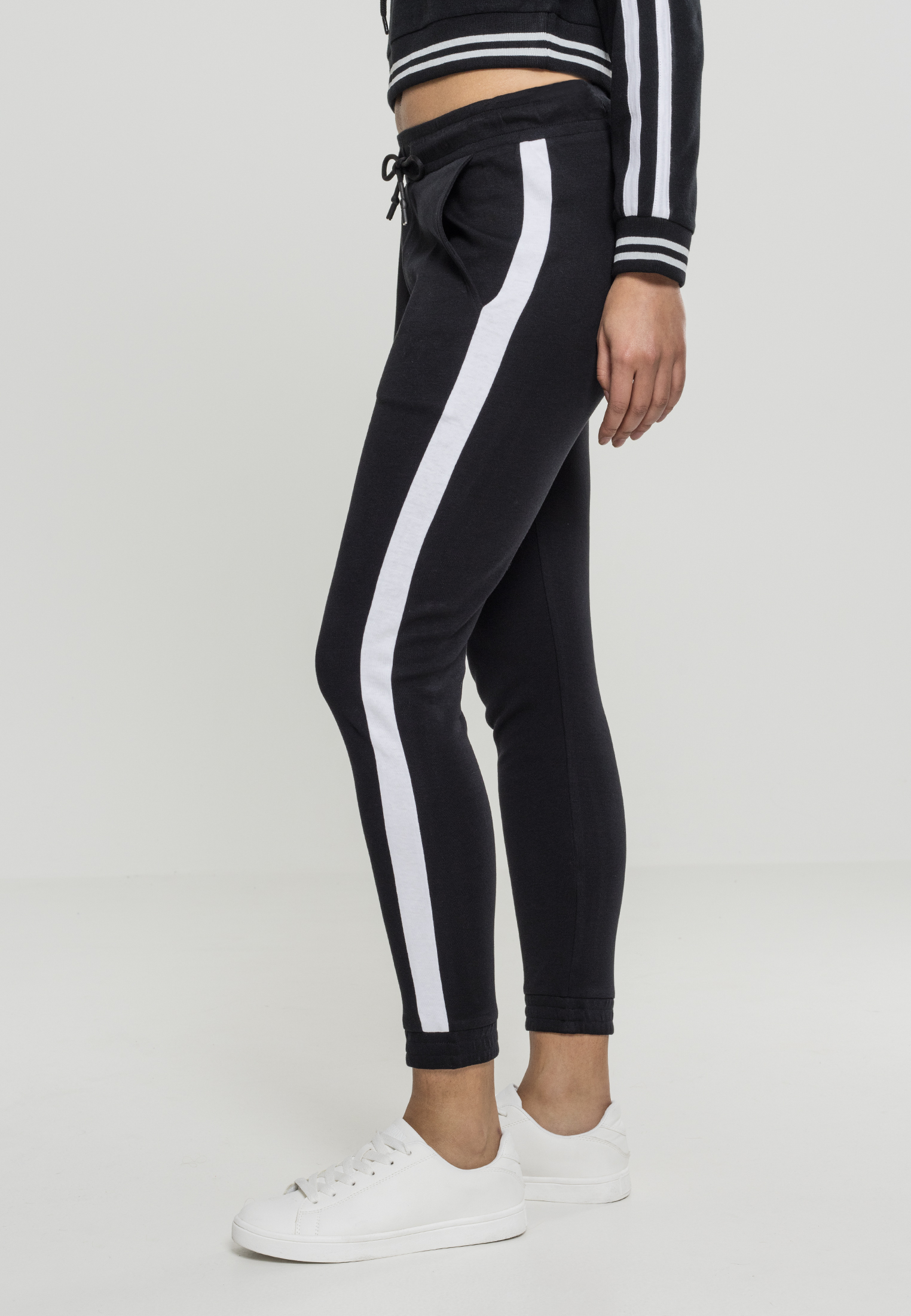 Ladies Interlock Jogpants black/white L - alternate variant 1
