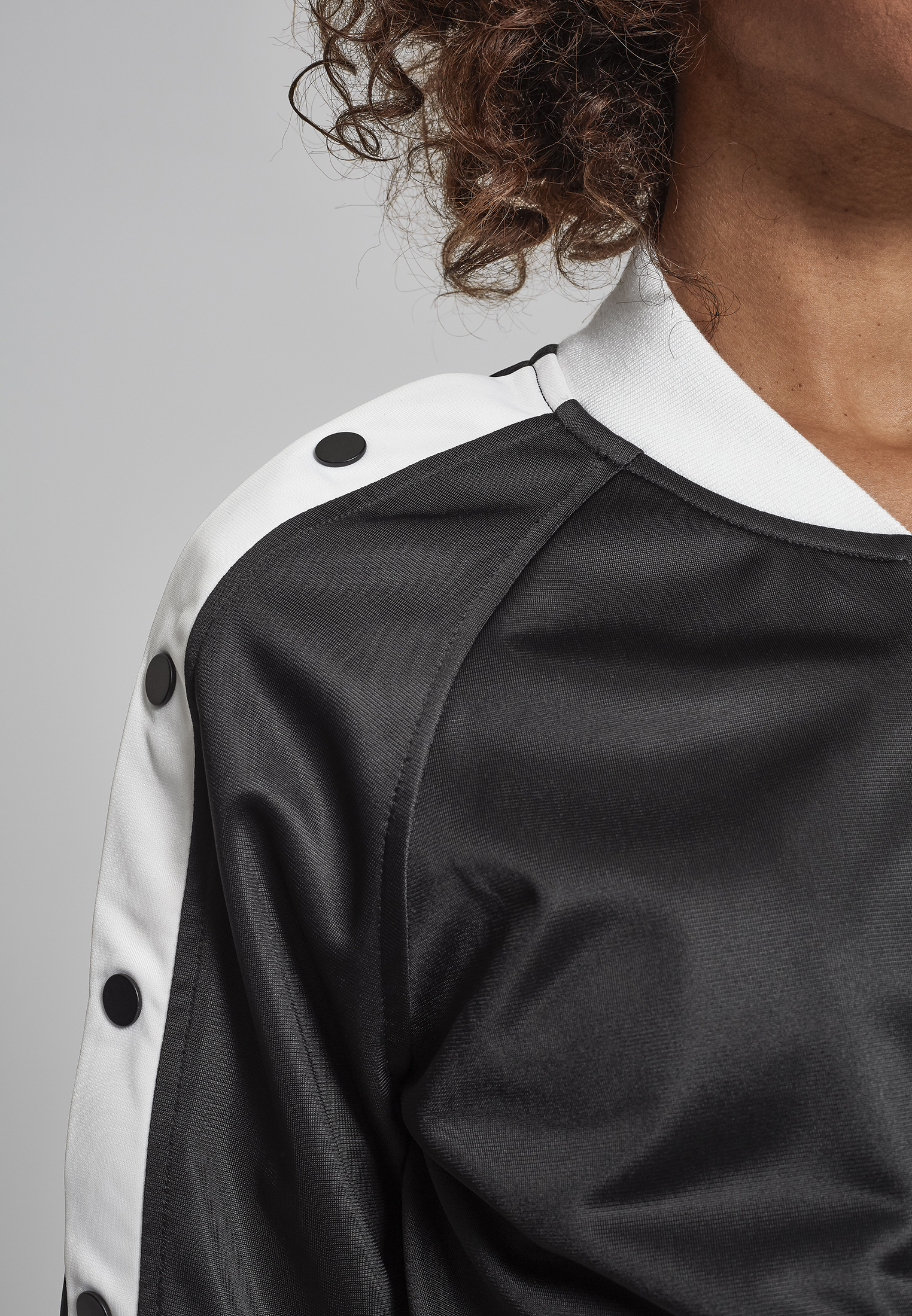 Ladies Button Up Track Jacket blk/wht/blk L - variant image 3