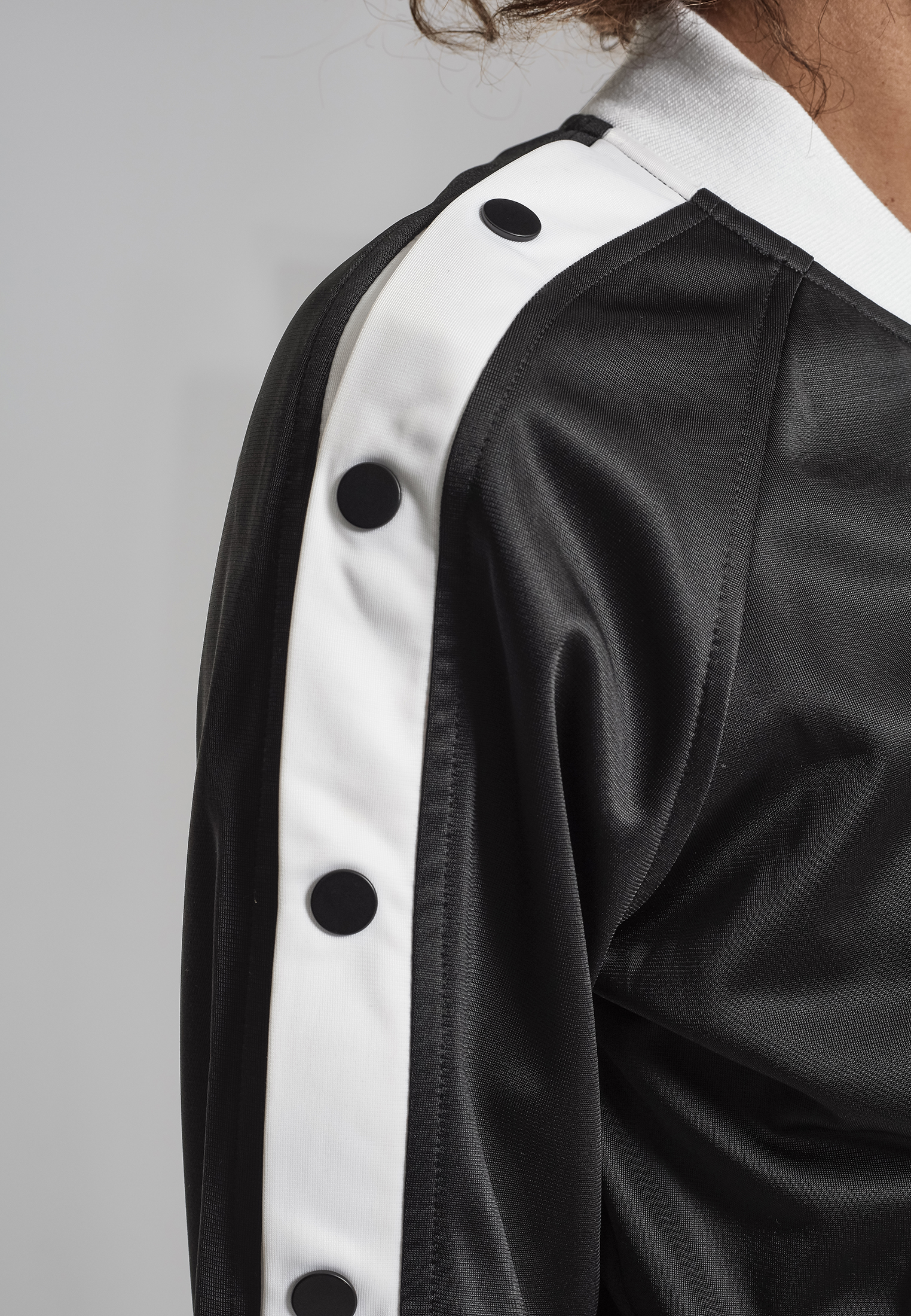 Ladies Button Up Track Jacket blk/wht/blk L - variant image 4