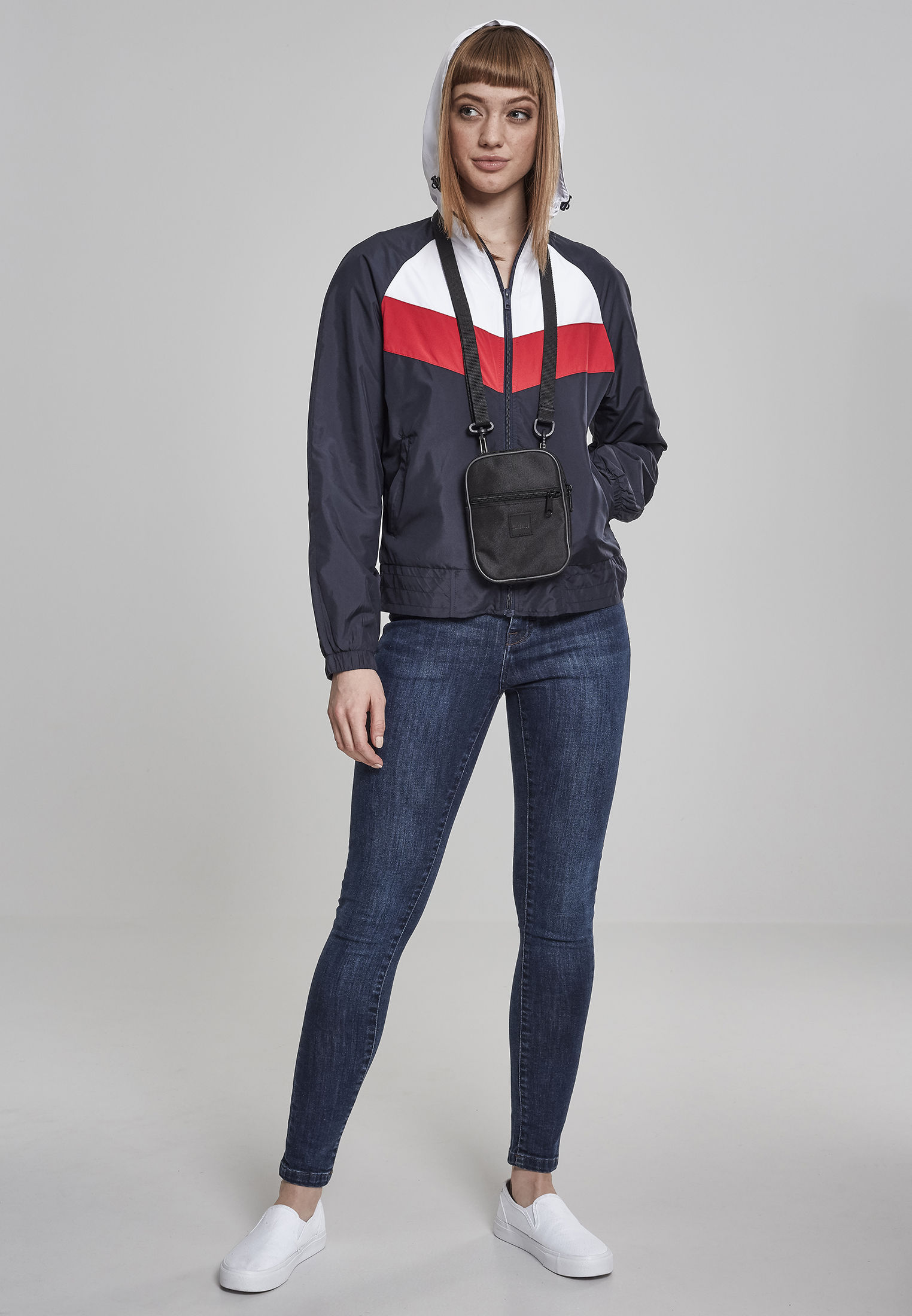 Ladies 3-Tone Windbreaker navy/white/fire red L - variant image 6