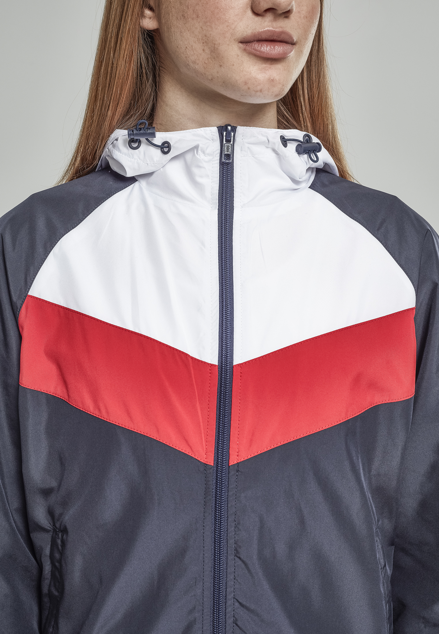 Ladies 3-Tone Windbreaker navy/white/fire red L - variant image 7