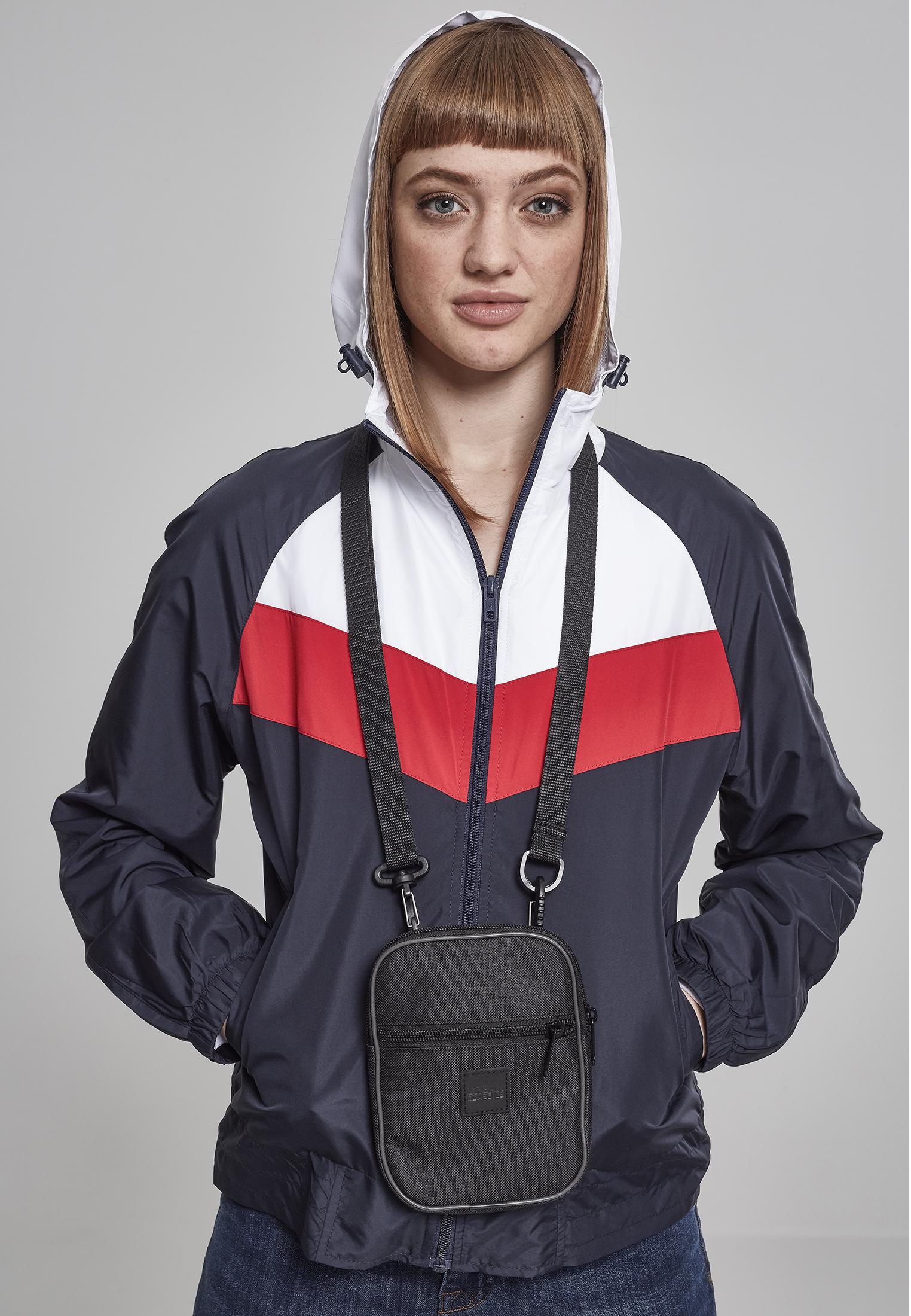 Ladies 3-Tone Windbreaker navy/white/fire red L - variant image 4
