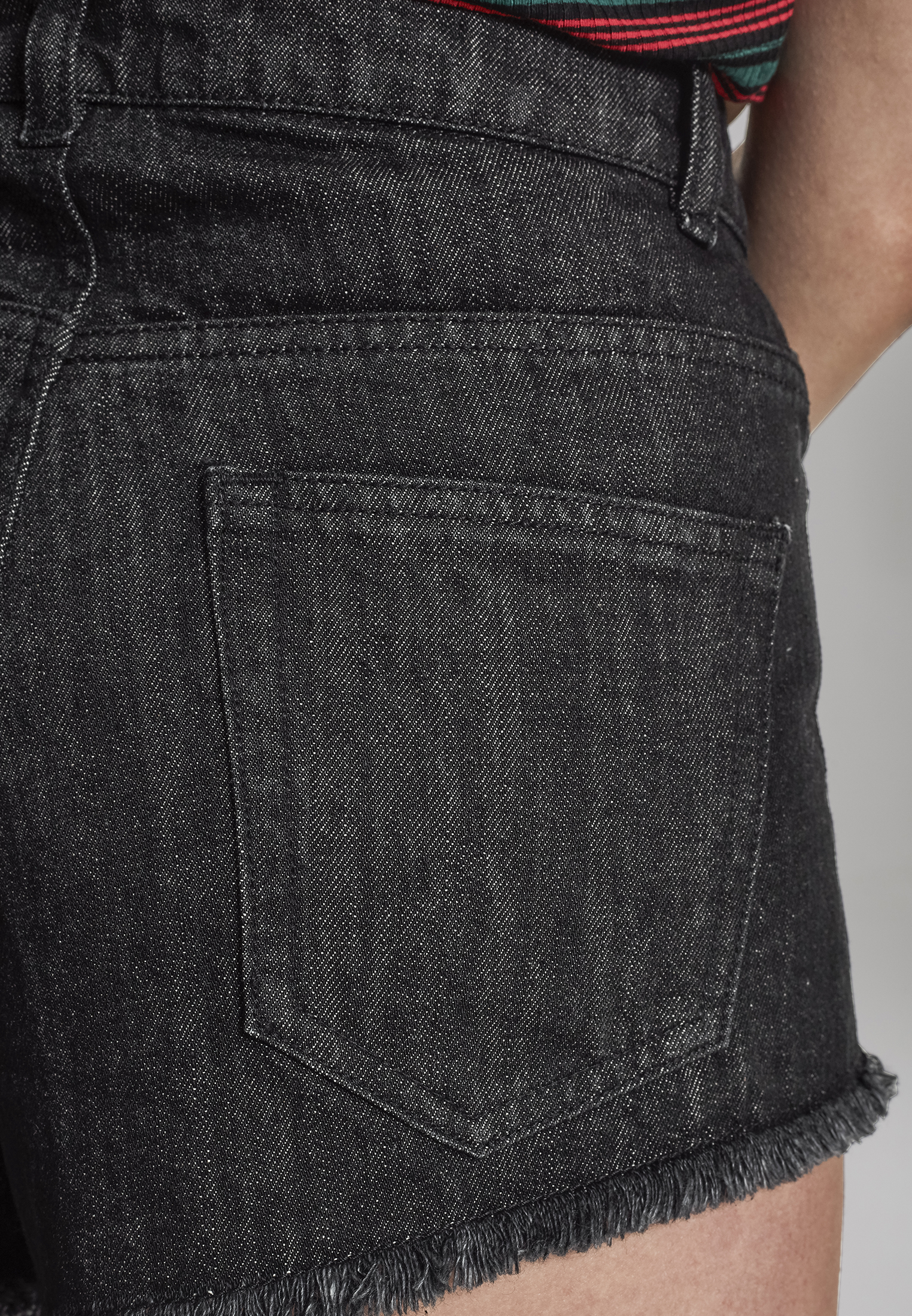 Ladies Denim Hotpants black washed 26 - variant image 5
