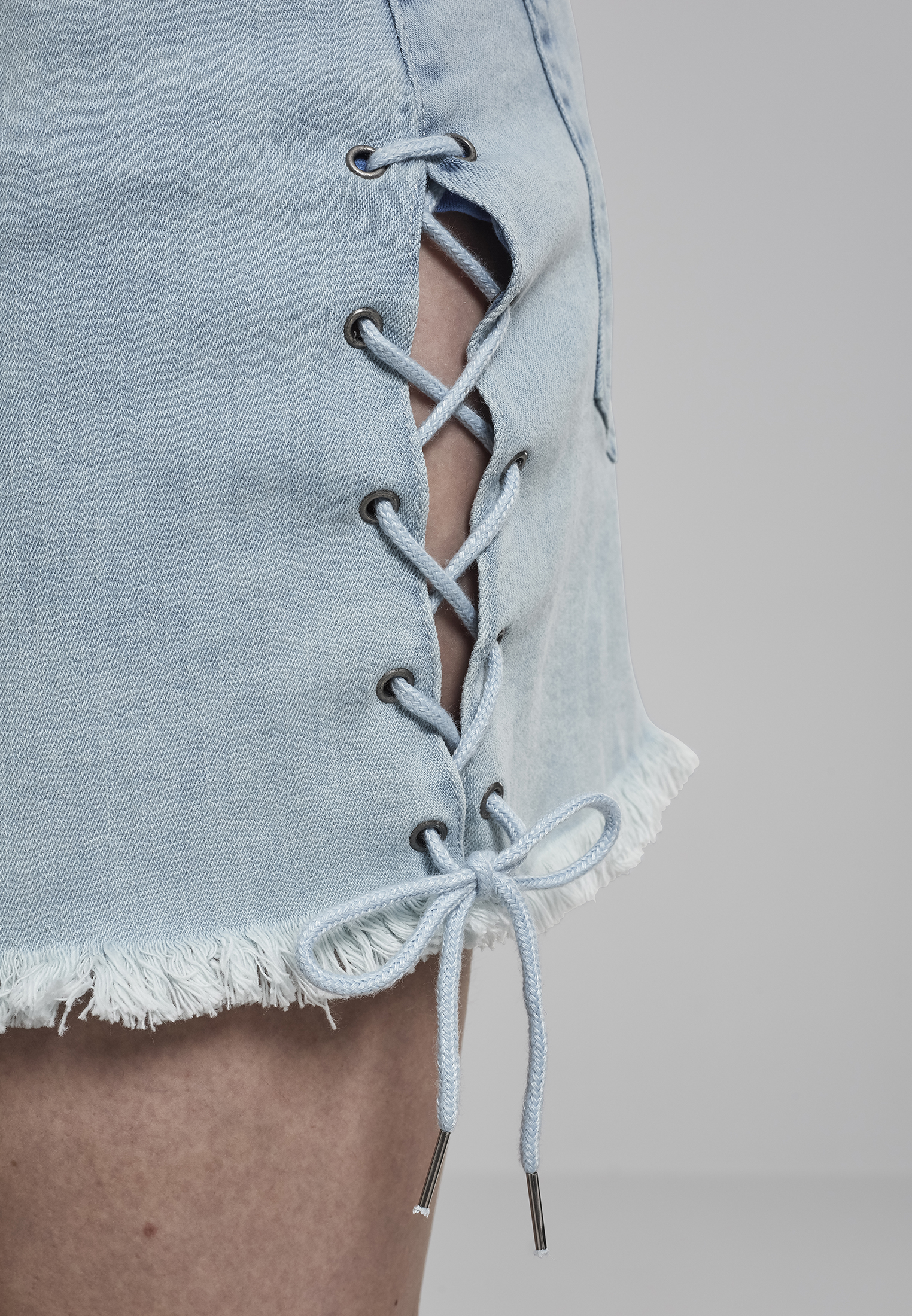 jupe en denim bleu délavé à lacets pour femmes 26
 - variant image 6