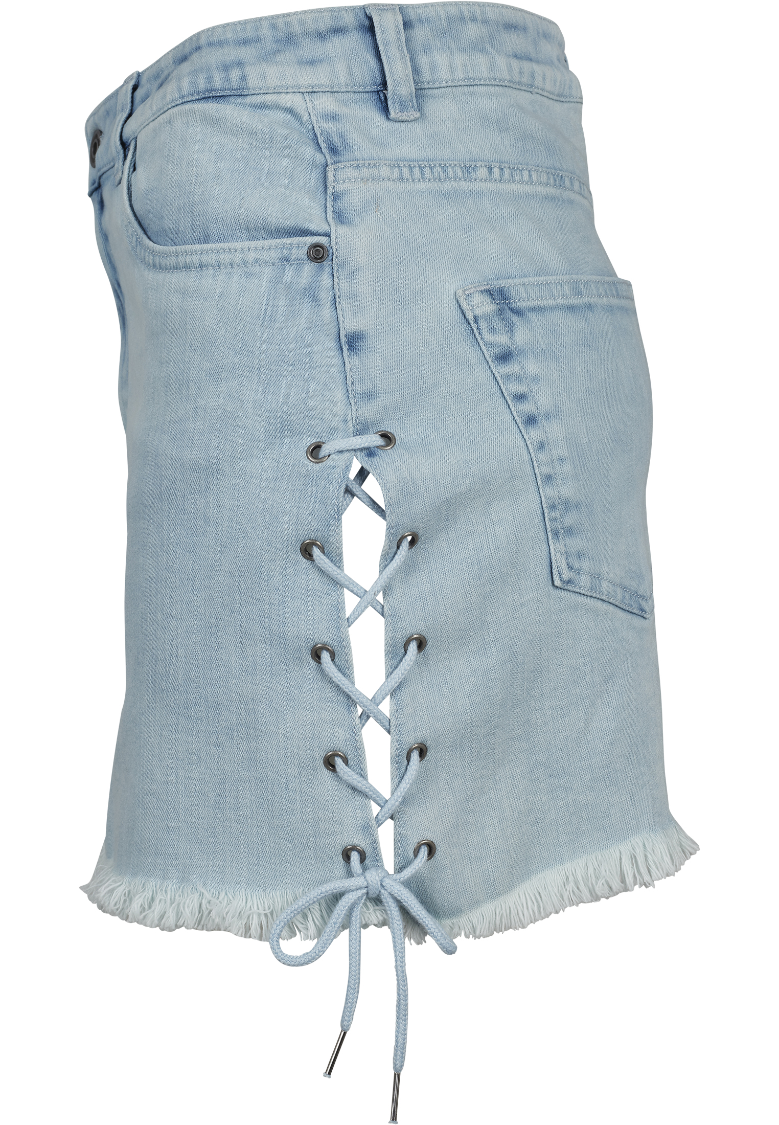 jupe en denim bleu délavé à lacets pour femmes 26
 - variant image 9