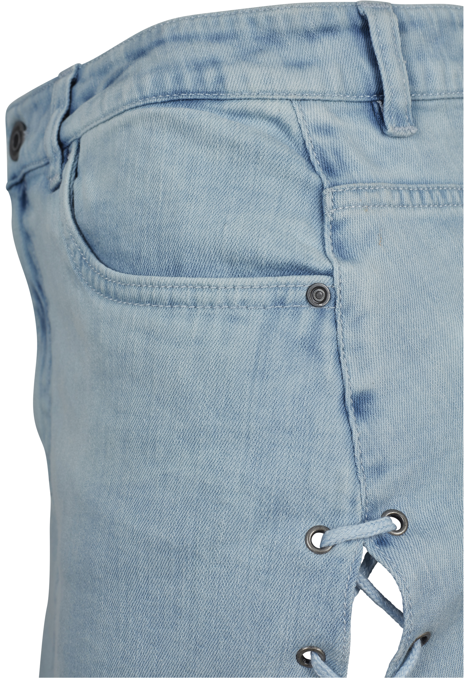 jupe en denim bleu délavé à lacets pour femmes 26
 - variant image 14