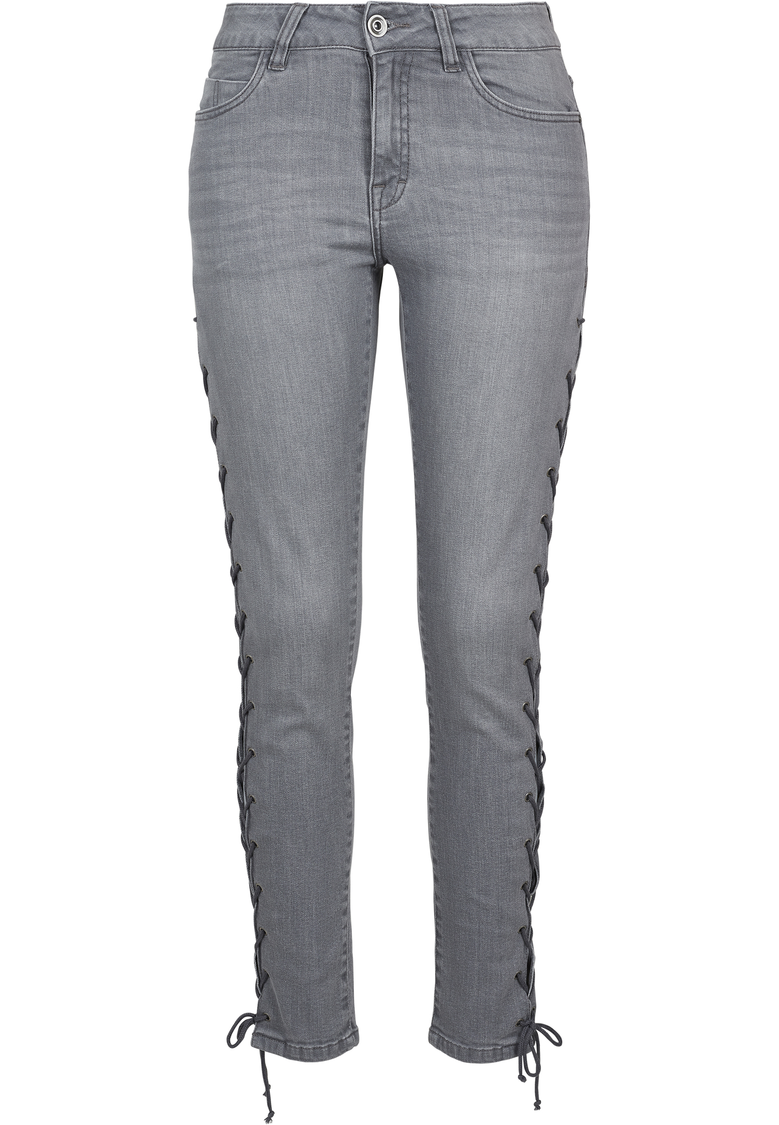 Ladies Denim Lace Up Skinny Pants grey 26 - variant image 10