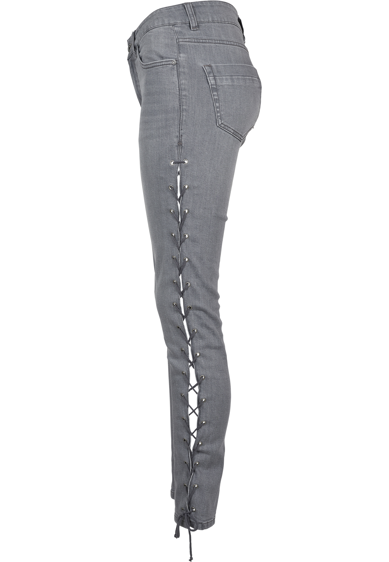 Ladies Denim Lace Up Skinny Pants grey 26 - variant image 12