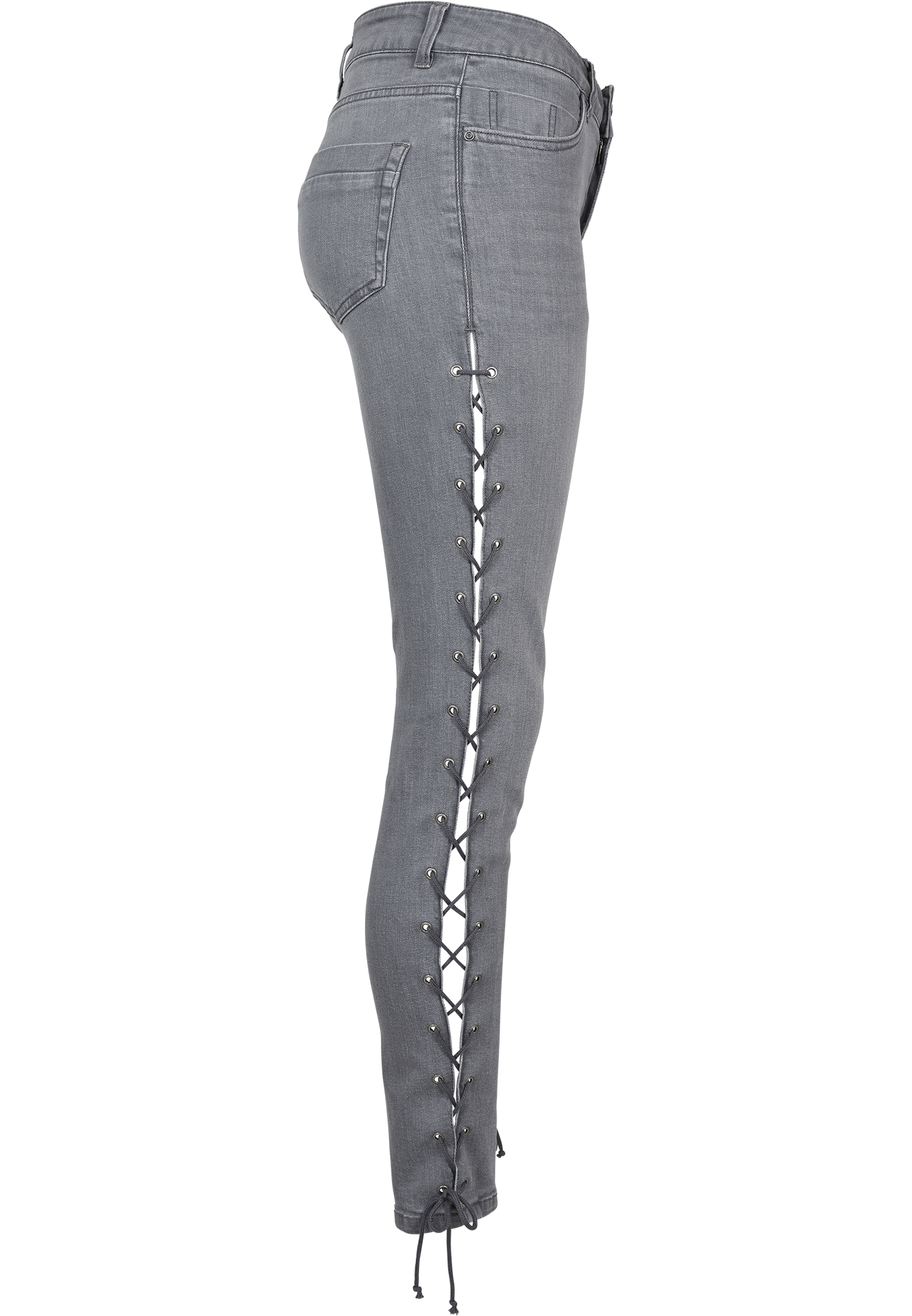 Ladies Denim Lace Up Skinny Pants grey 26 - variant image 13